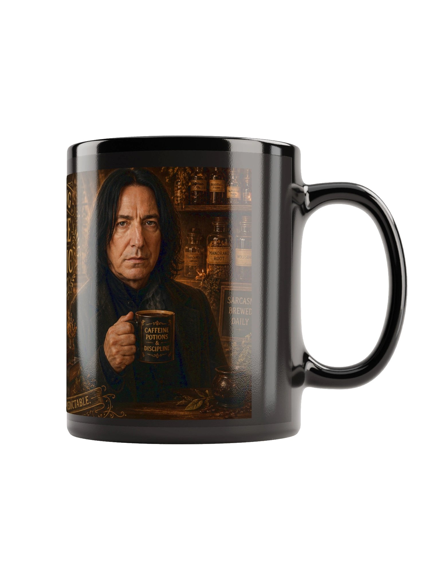 Brewing Coffee & Magic — Black Glossy Mug product image (5)