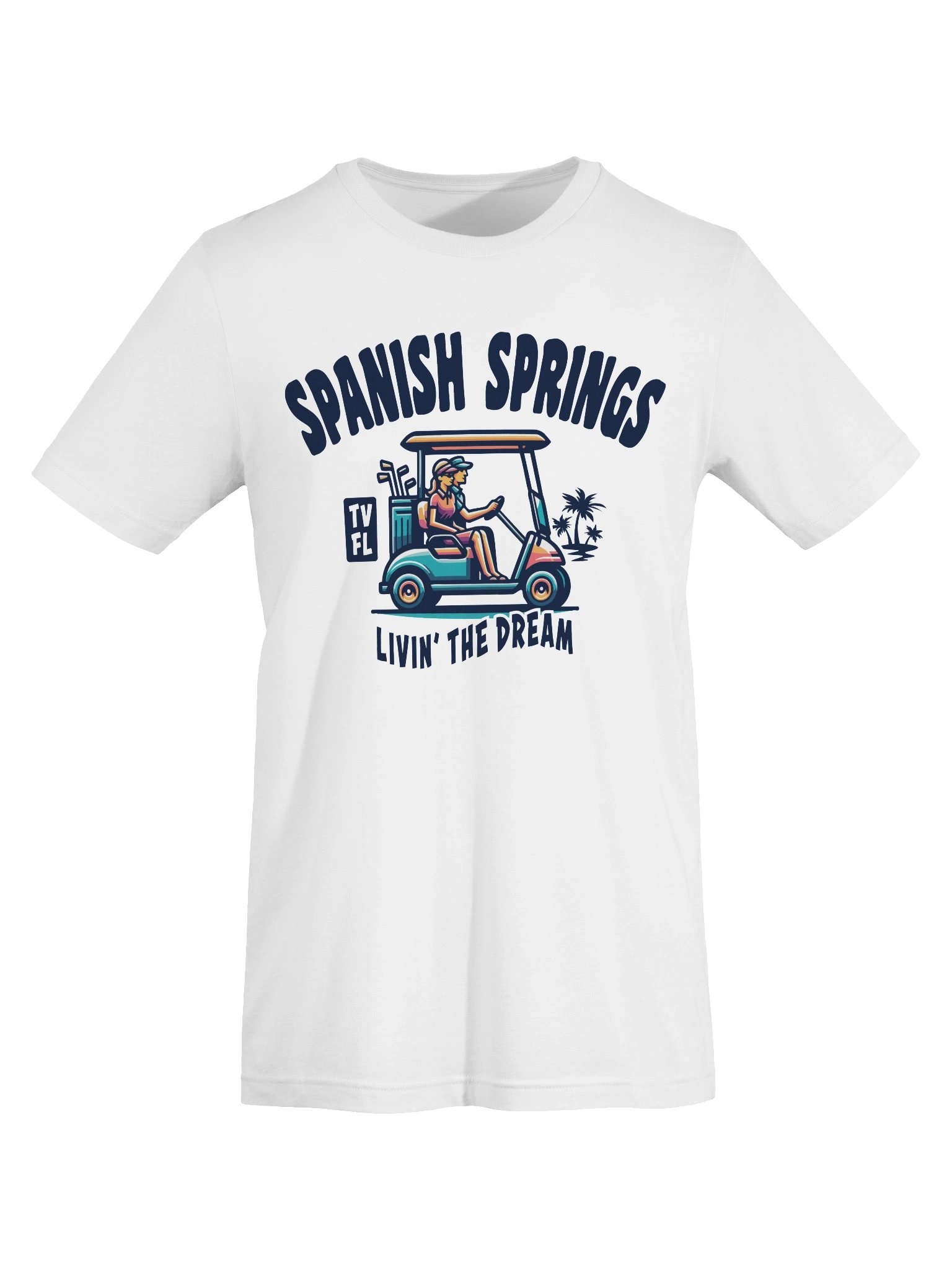 Spanish Springs TV Florida USA Fun Golf Cart Design T-shirt product image (4)
