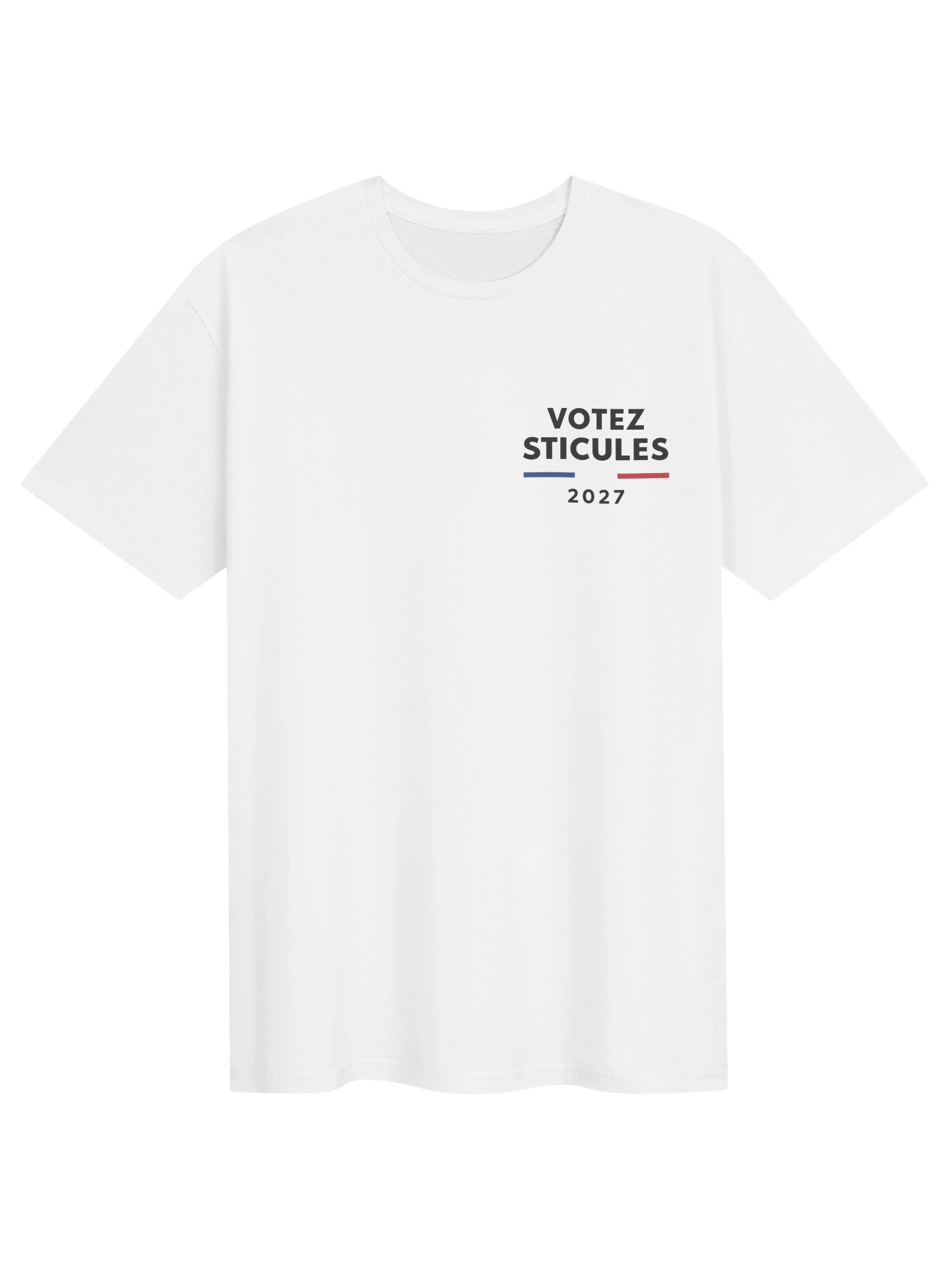 T-shirt "votez sticules 2027" imprimé avant-arrière product image (1)
