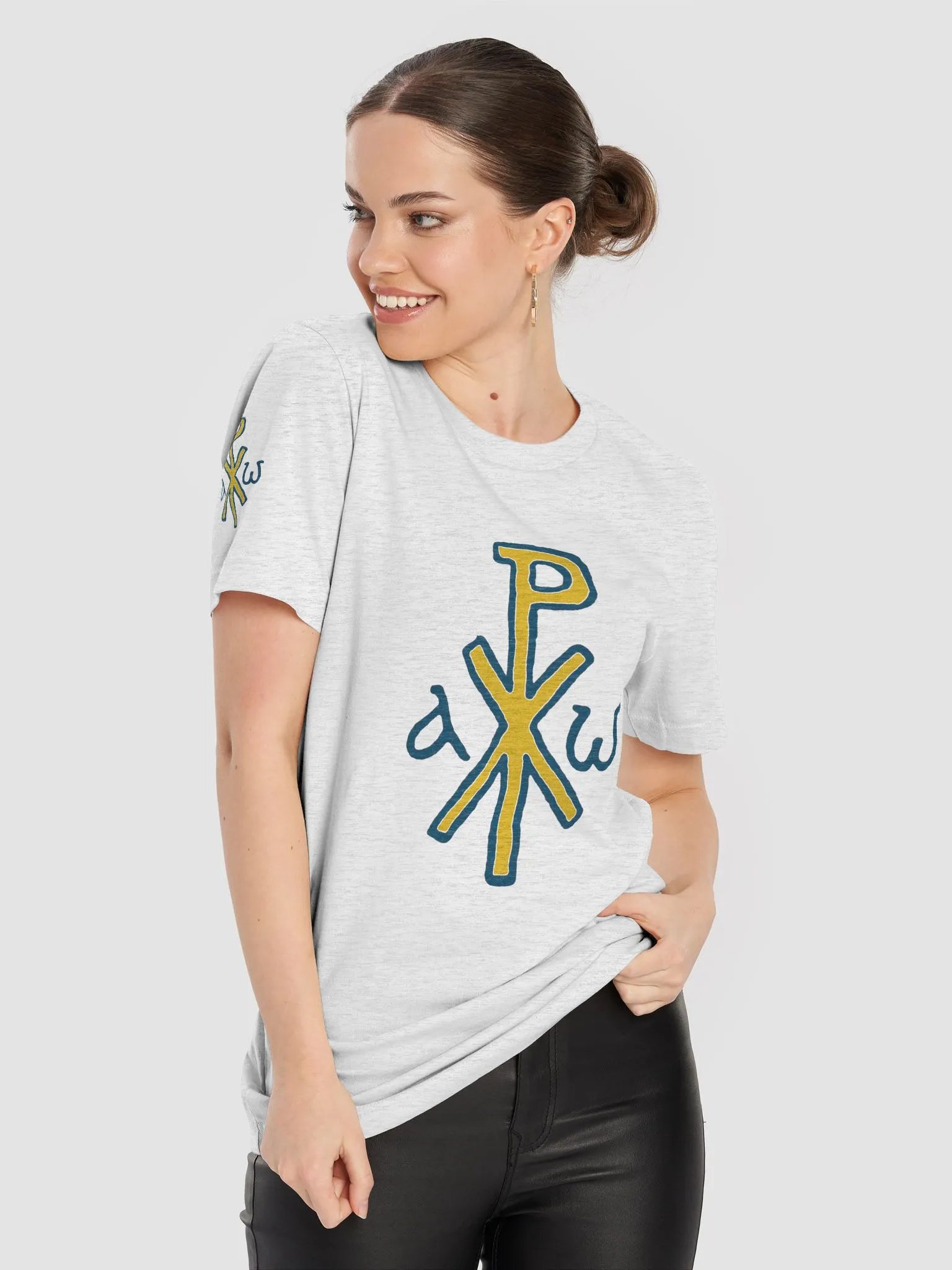 Victor Blue and Yellow Alpha and Omega Orthodox Christian T-Shirt – Religious Tee, Faith Gift product image (8)