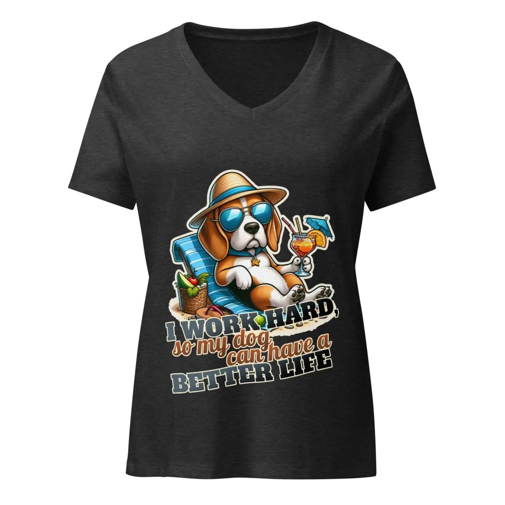 Work Hard - Beagle Beach - V-Neck product image (3)