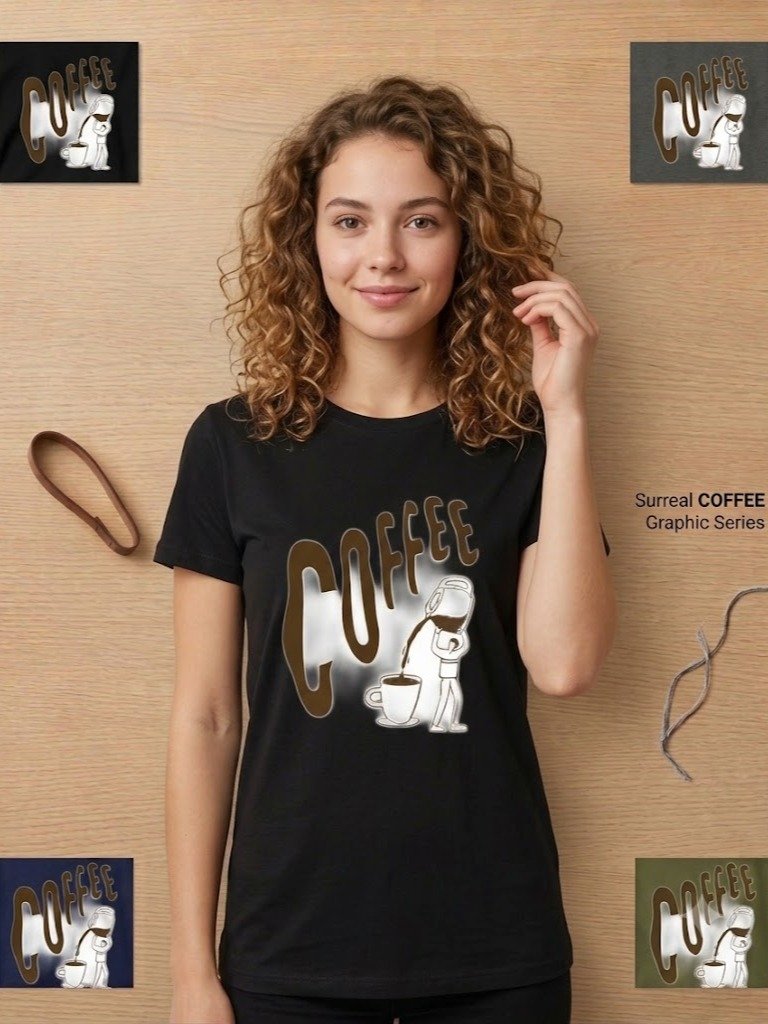 Coffee Lover T-Shirt for Women | Funny Coffee Graphic Tee | Coffee Addict Shirt | Cute Minimalist Coffee Lover Gift product image (2)