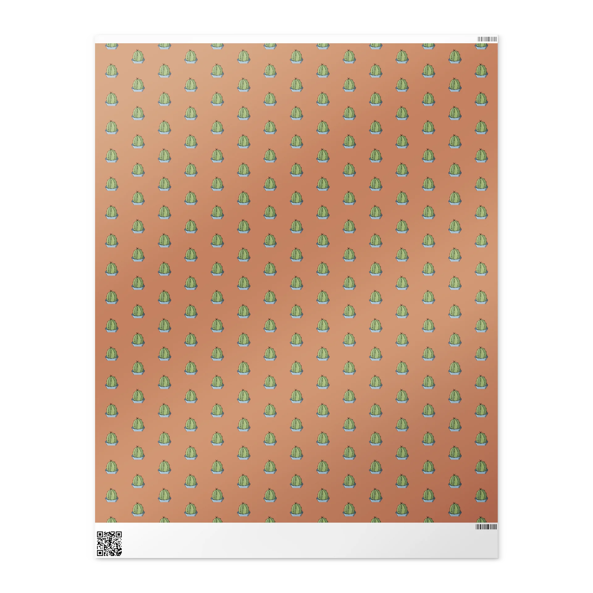Barrel Cactus Botanical Ditsy Pattern Illustrated Gift Wrap product image (3)