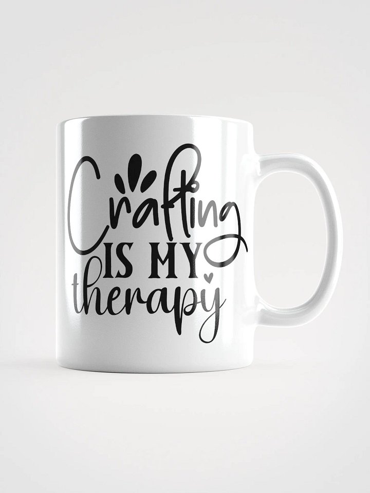 Crafting Is My Therapy White Glossy Mug product image (1)