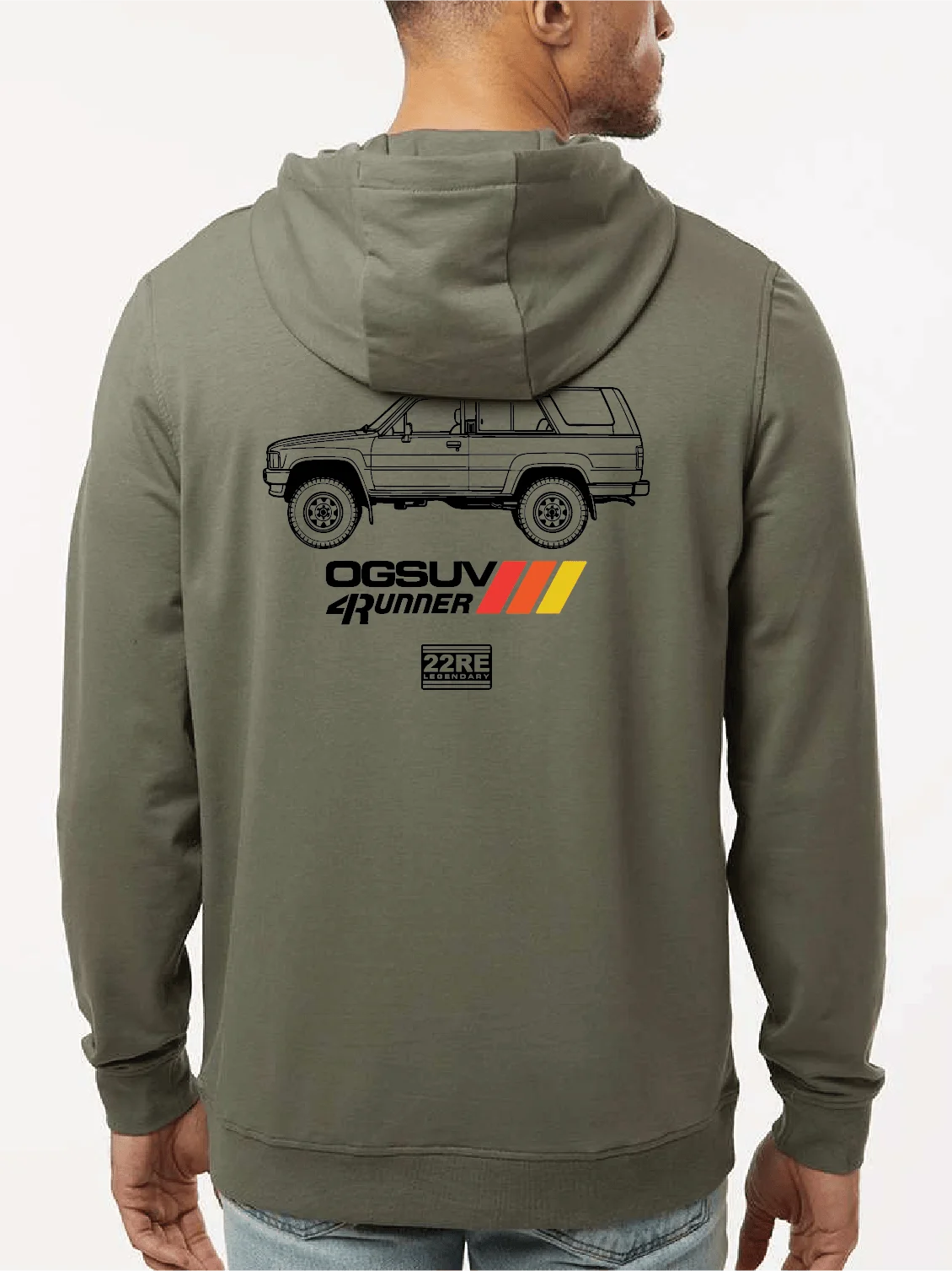 Side View Unisex Premium Hoodie - Olive/Black product image (1)