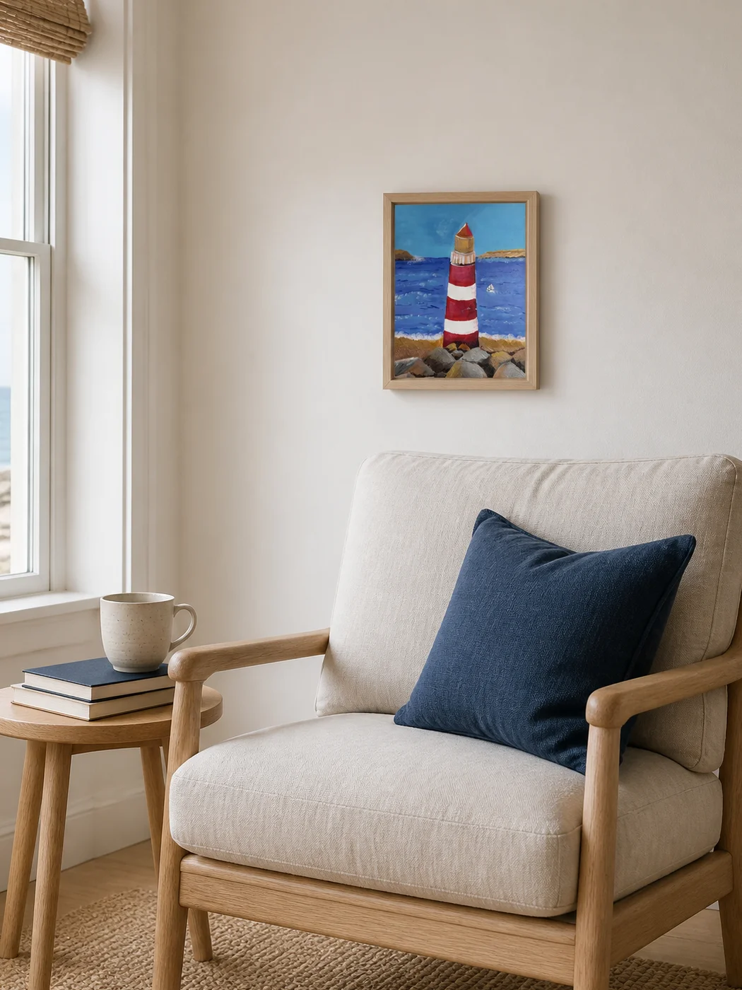 The Striped Lighthouse — One-of-a-Kind Original Painting product image (2)