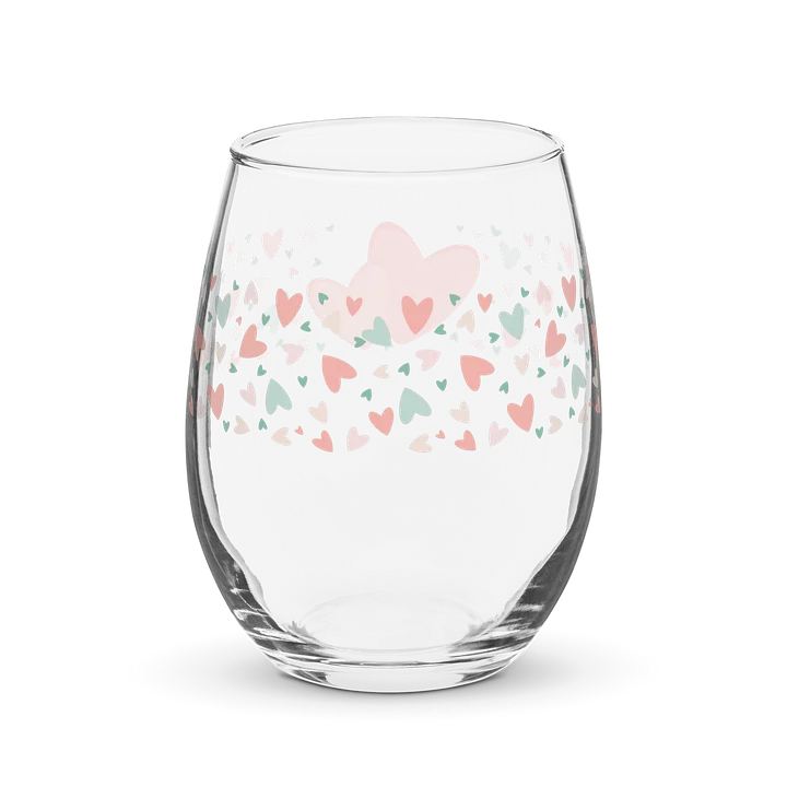 Scattered Hearts on Peach Wine Glass - Peach Fuzz product image (2)