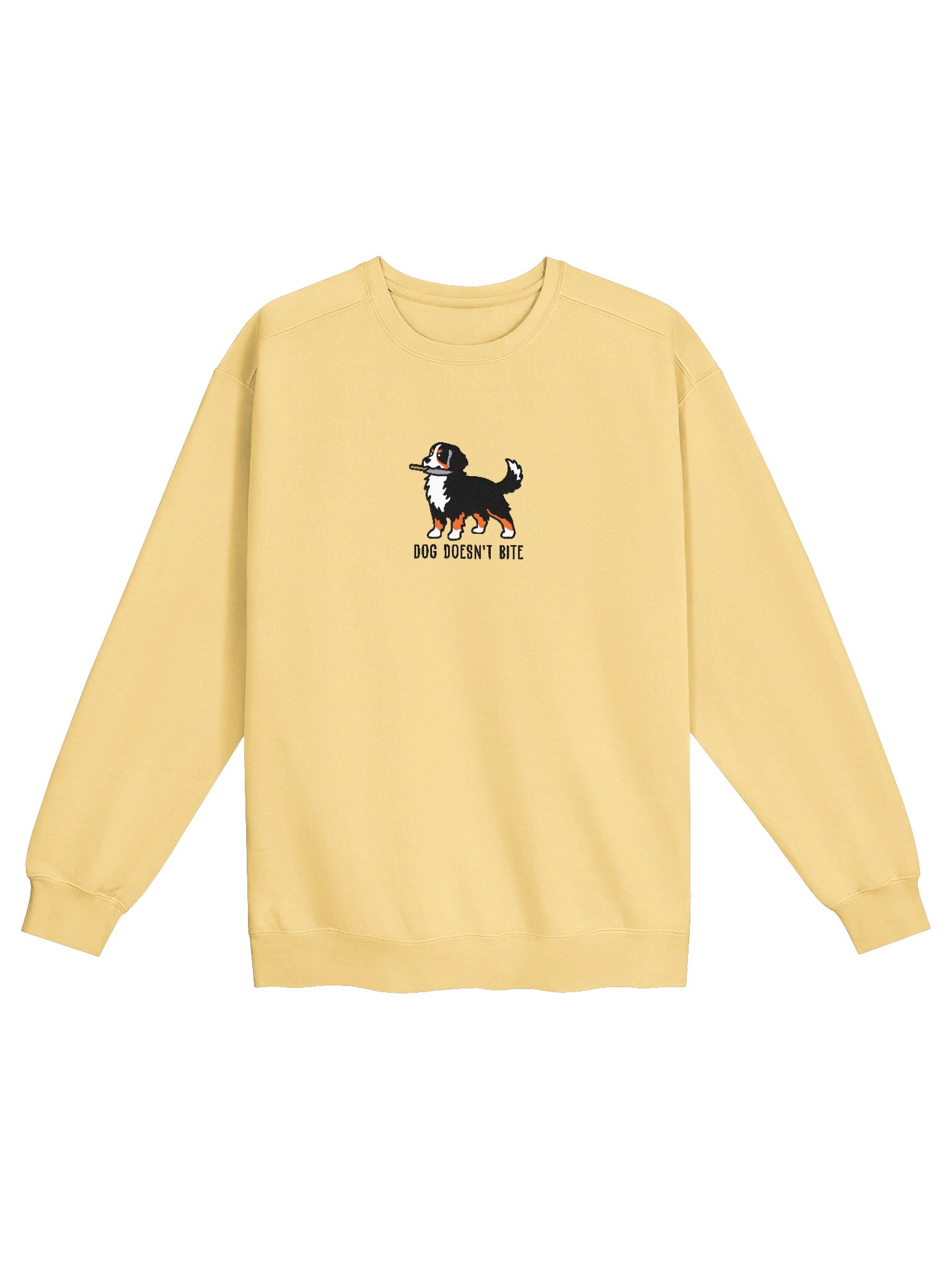 Dog Doesn't Bite Funny Chibi-Style Embroidered Premium Sweatshirt for Bernese Mountain Dog Owners product image (41)