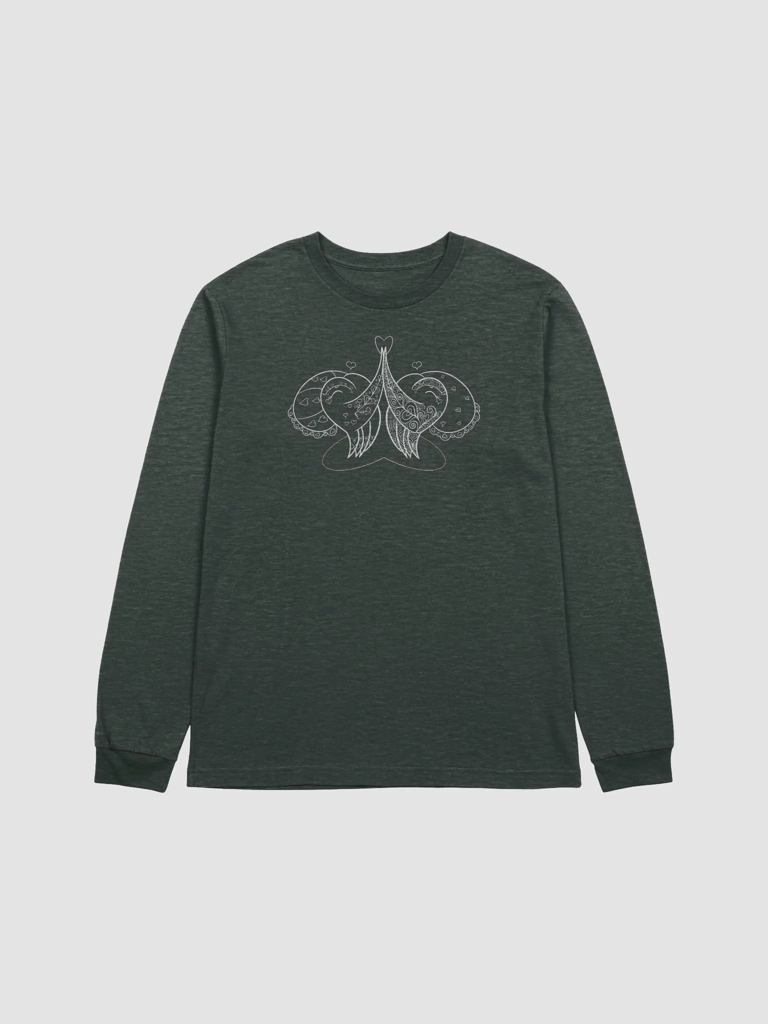 Hearts High Five CuttleCrew- long sleeve tee - White Outline product image (30)