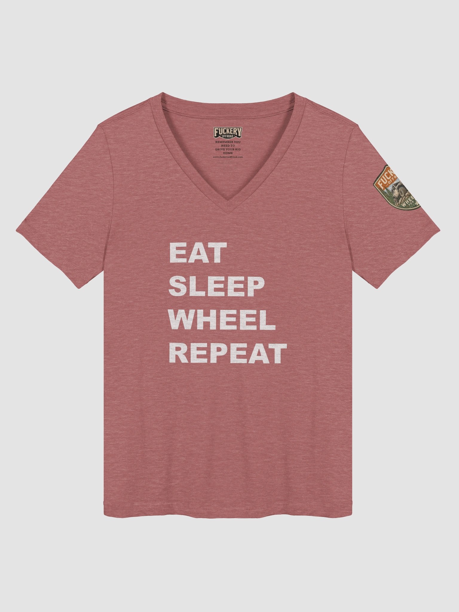 Woman t-shirt with Eat Sleep Wheel Repeat product image (1)