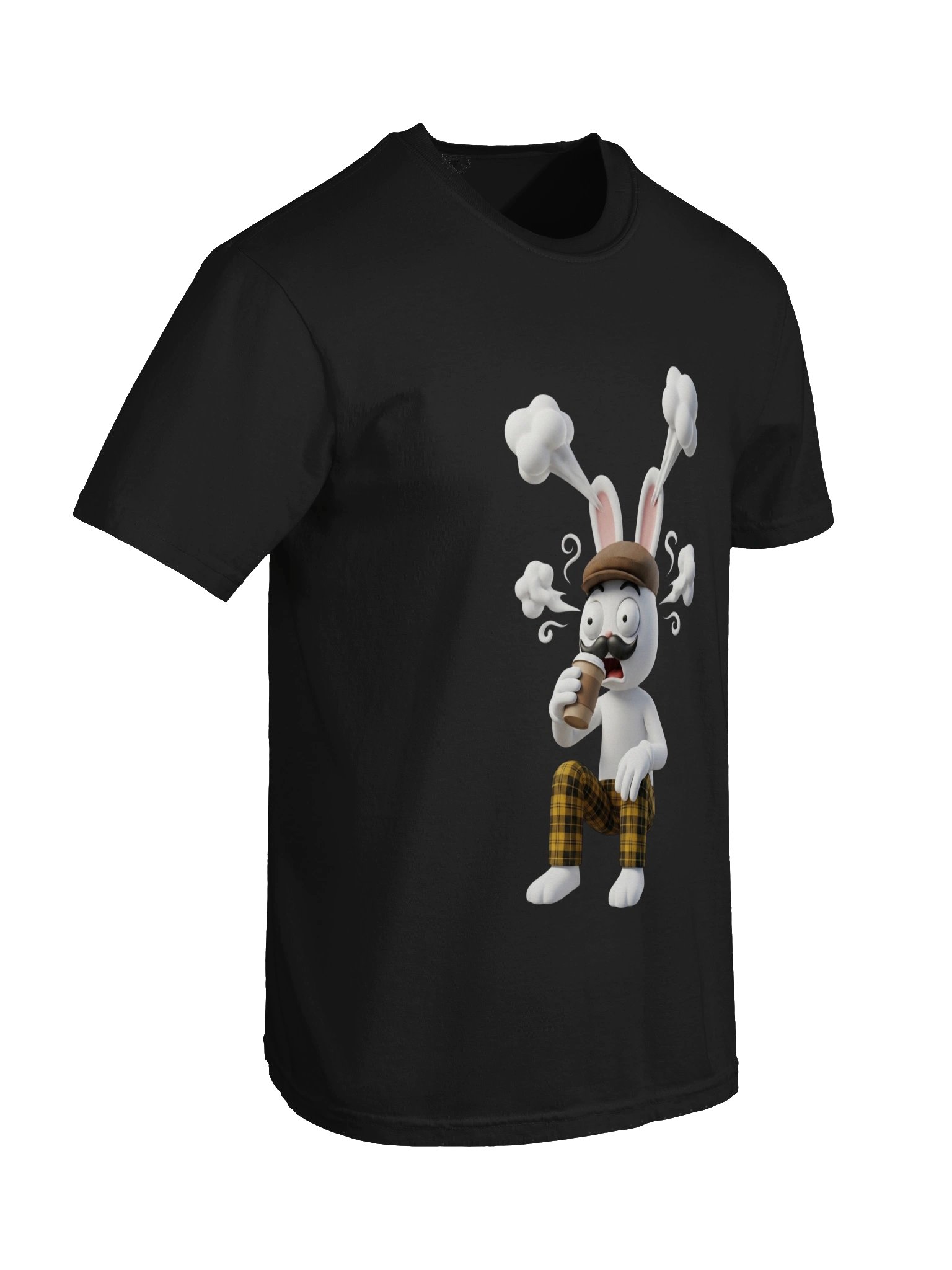 Steaming Mad Bunny T-Shirt – Funny Overwhelmed Coffee Lover Unisex Tee product image (79)