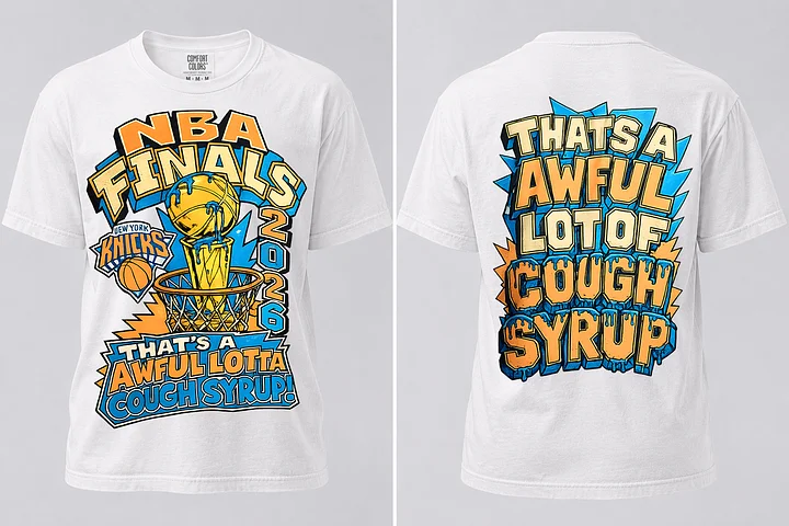 Knicks In 5 NBA Finals 2026 Shirt | Awful Lot Of Cough Syrup Streetwear product image (1)