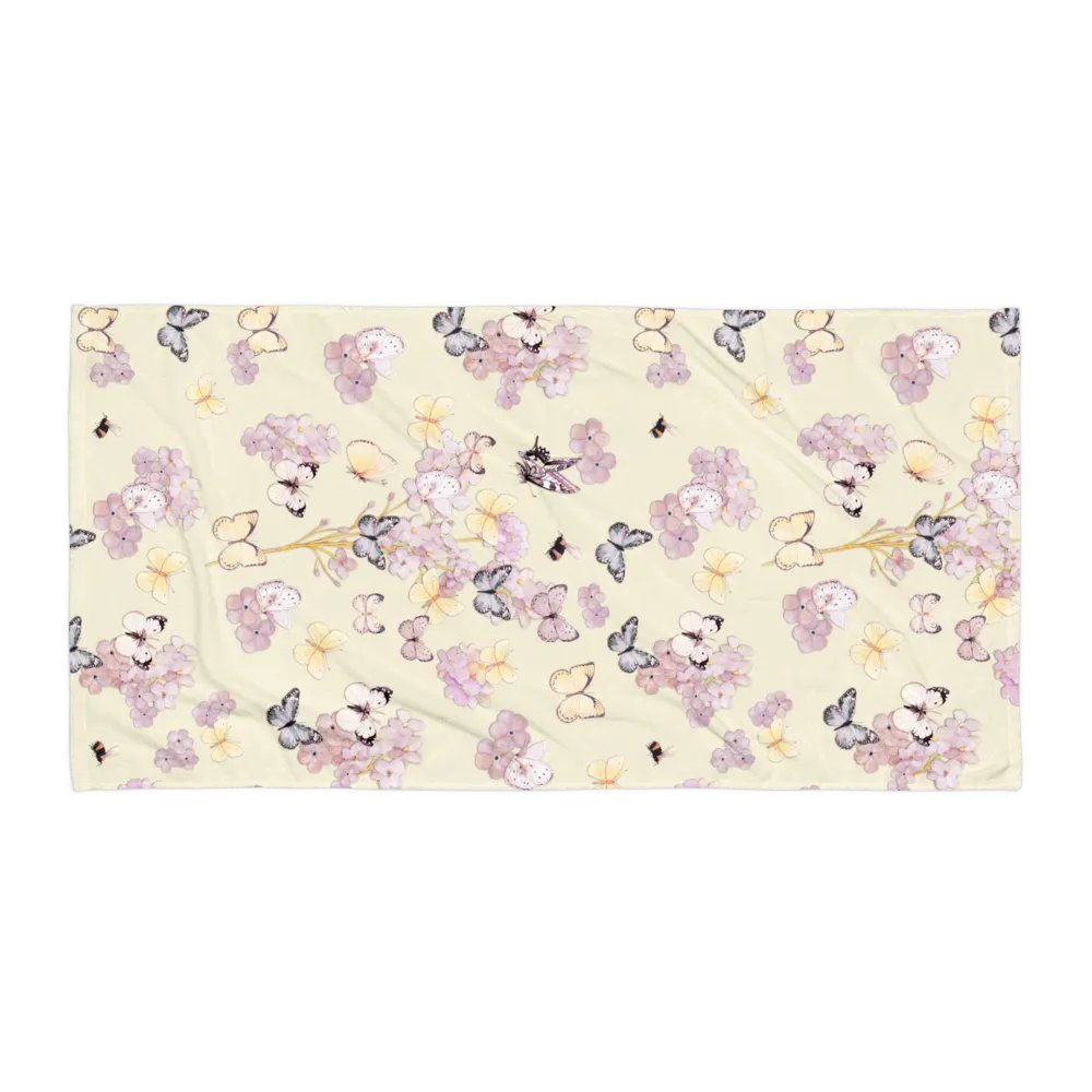 BUTTERFLY GARDEN YELLOW BUTTER TOWEL - Buttergelbes Handtuch mit Schmetterlingen product image (3)