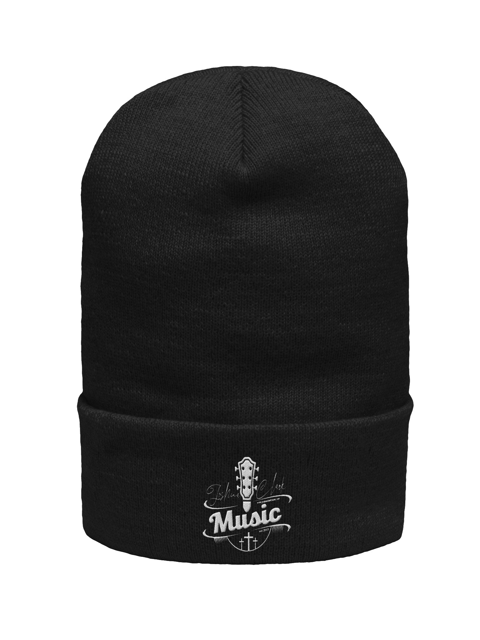 Joshua Clark Music Logo Cuffed Beanie White Stitching product image (6)