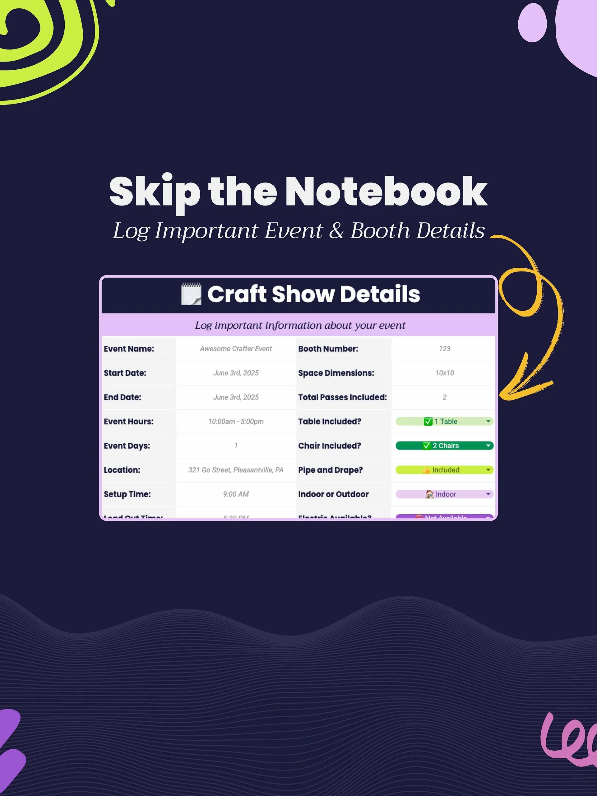 Craft Show Planner Spreadsheet & Checklist for Craft Sellers product image (3)