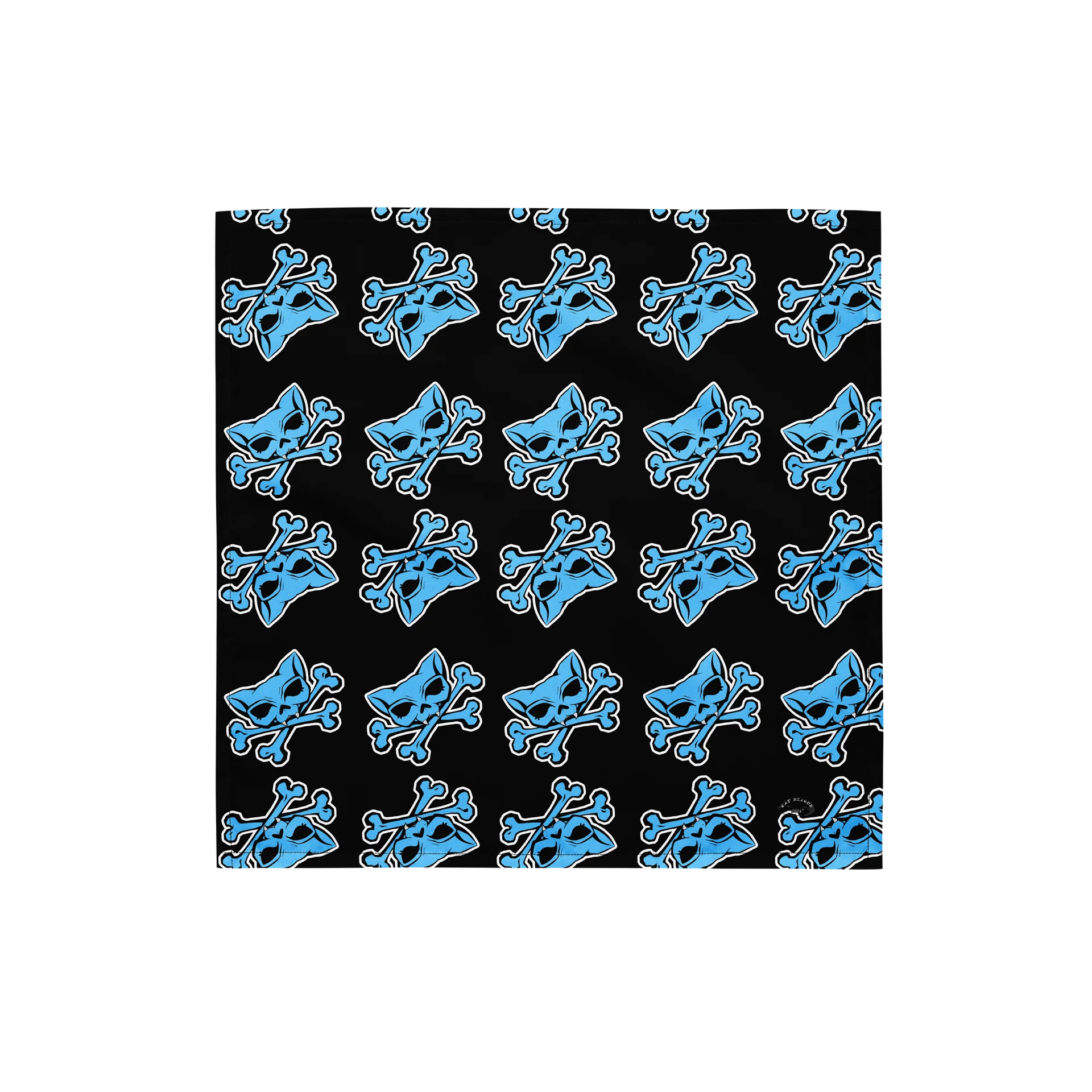 Blaque and Blue Kat Skull Bandana product image (1)