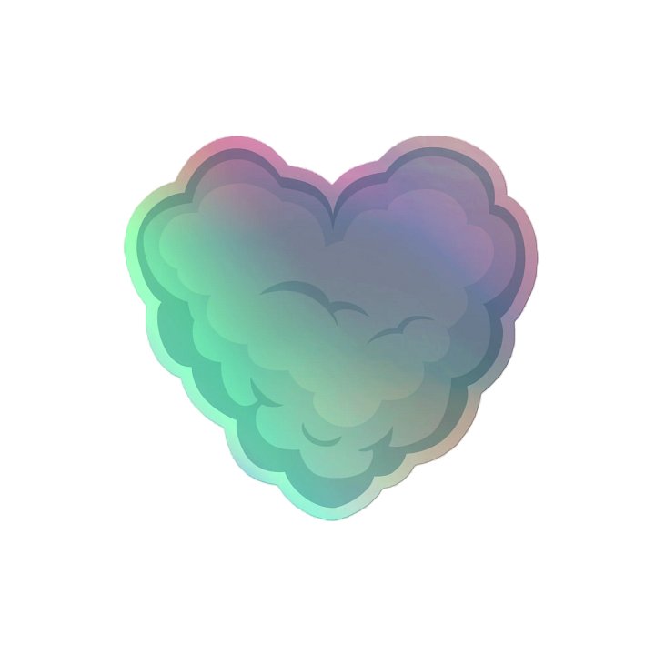 Holographic Cloud Heart Sticker product image (2)
