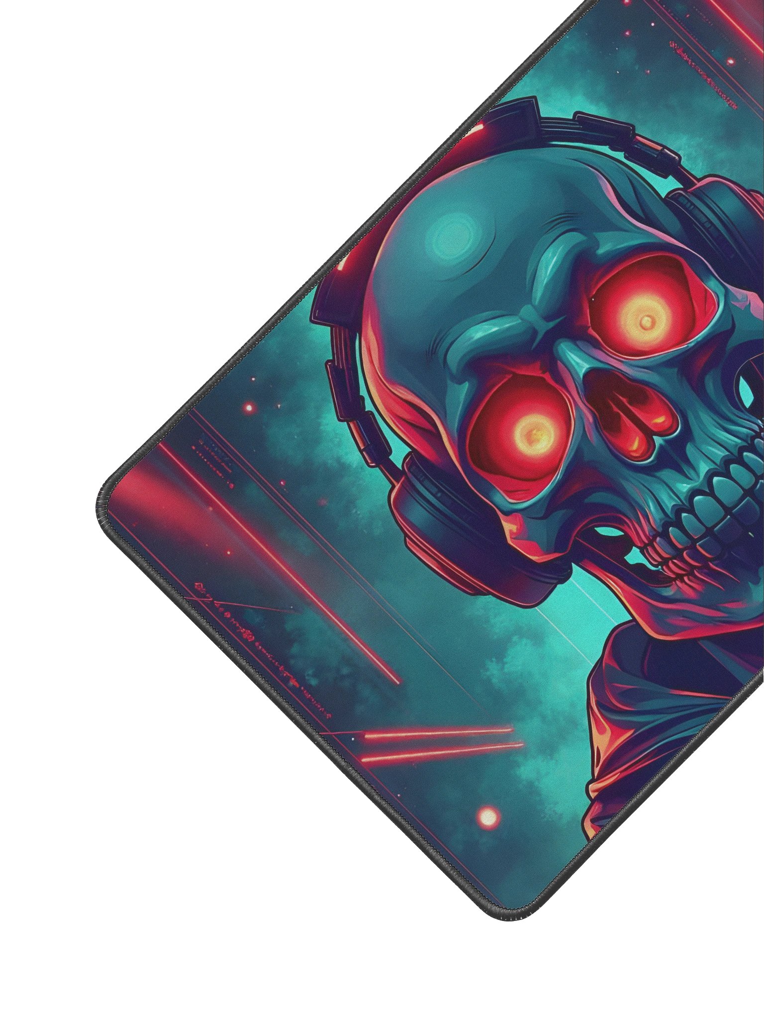 Neon Skull Cyberpunk Desk Mat product image (2)