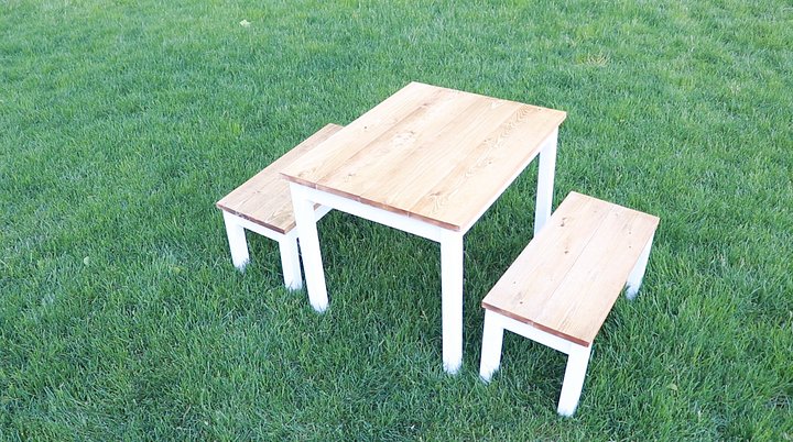 Kids Farmhouse Table and Bench - Woodworking Project Plan and 3D File product image (2)