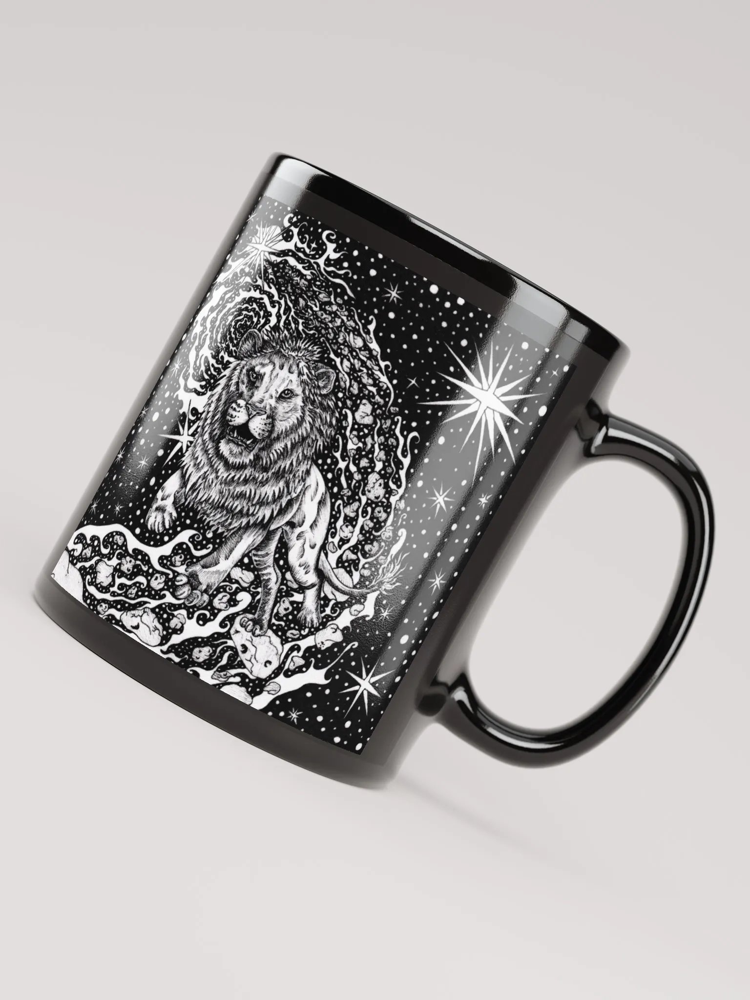 Leo zodiac, Black Glossy Symmetry Mug product image (8)