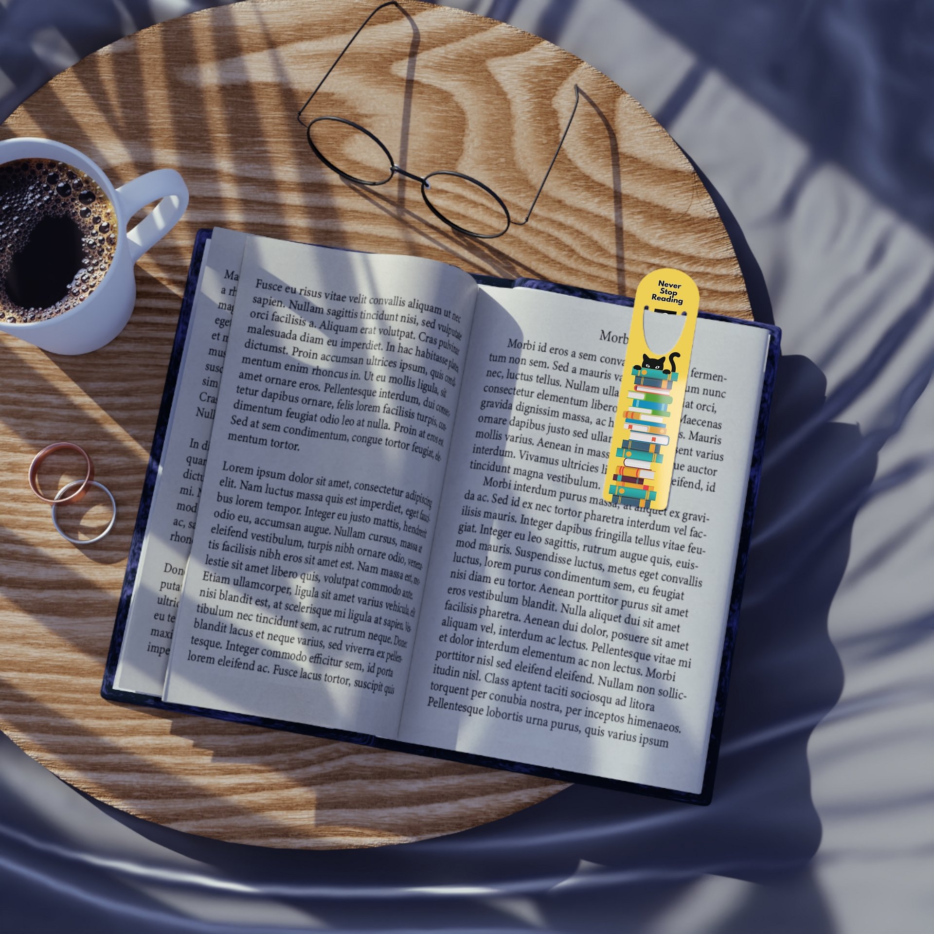 “Never Stop Reading” Black Cat Metal Bookmark product image (3)