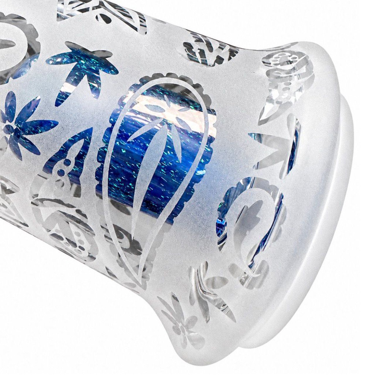 Snoop Dogg - Puffco Peak Compatible Topper - Sand Blasted Paisley Blue Dichro Perc product image (3)