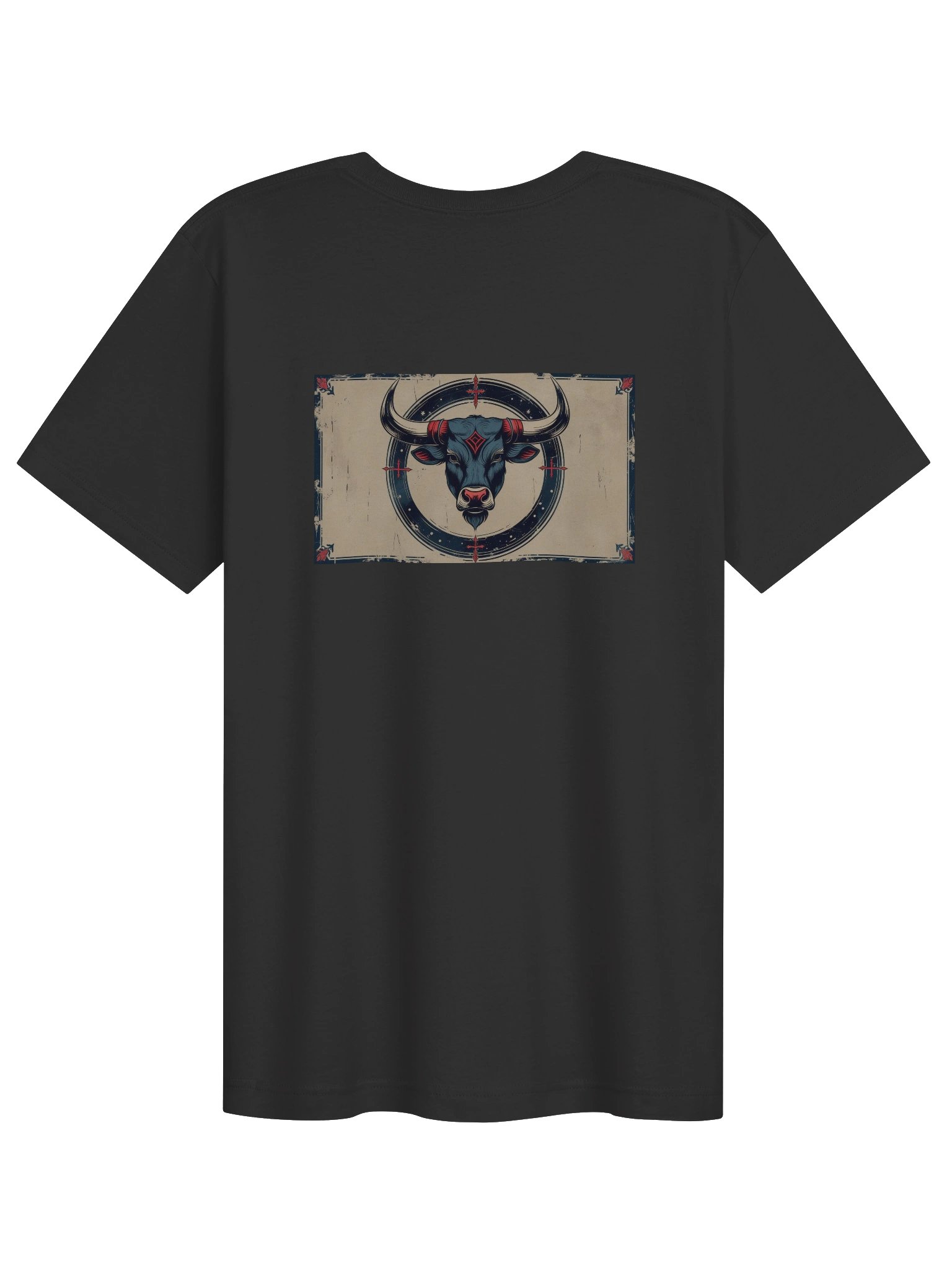 Taurus - Gothic Zodiac T-Shirt. Blue graphic on the back product image (2)