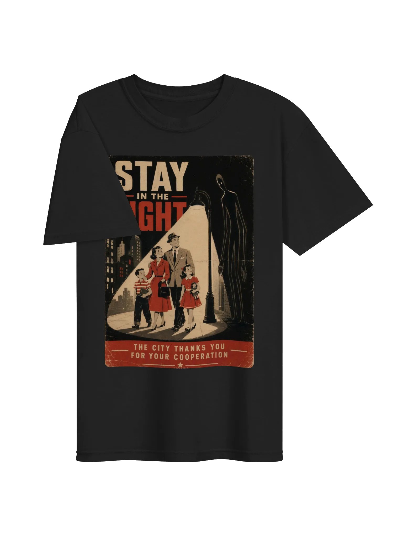 Stay in the Light — Vintage Warning Horror T-Shirt product image (2)