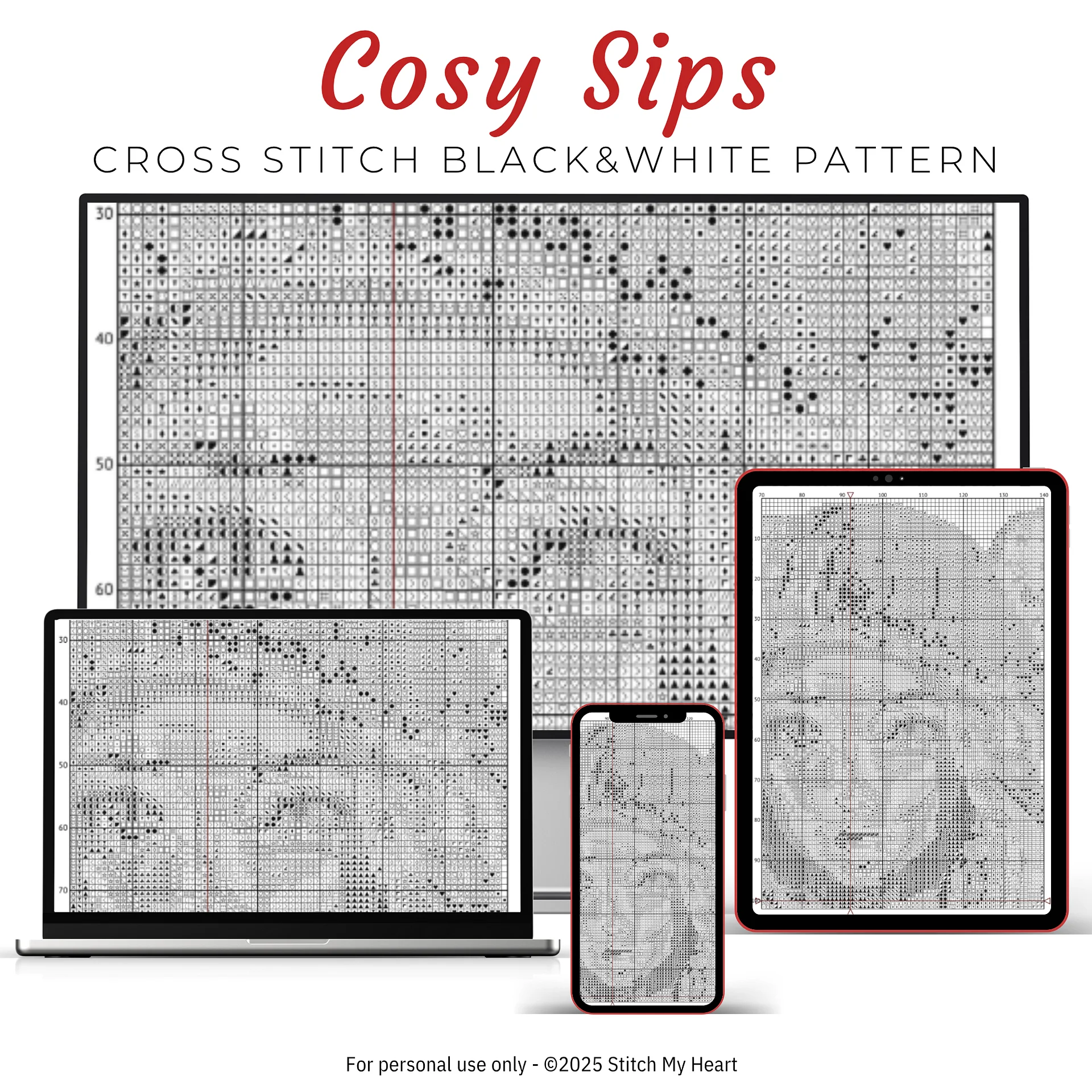 Cosy Sips Cross Stitch Pattern product image (4)