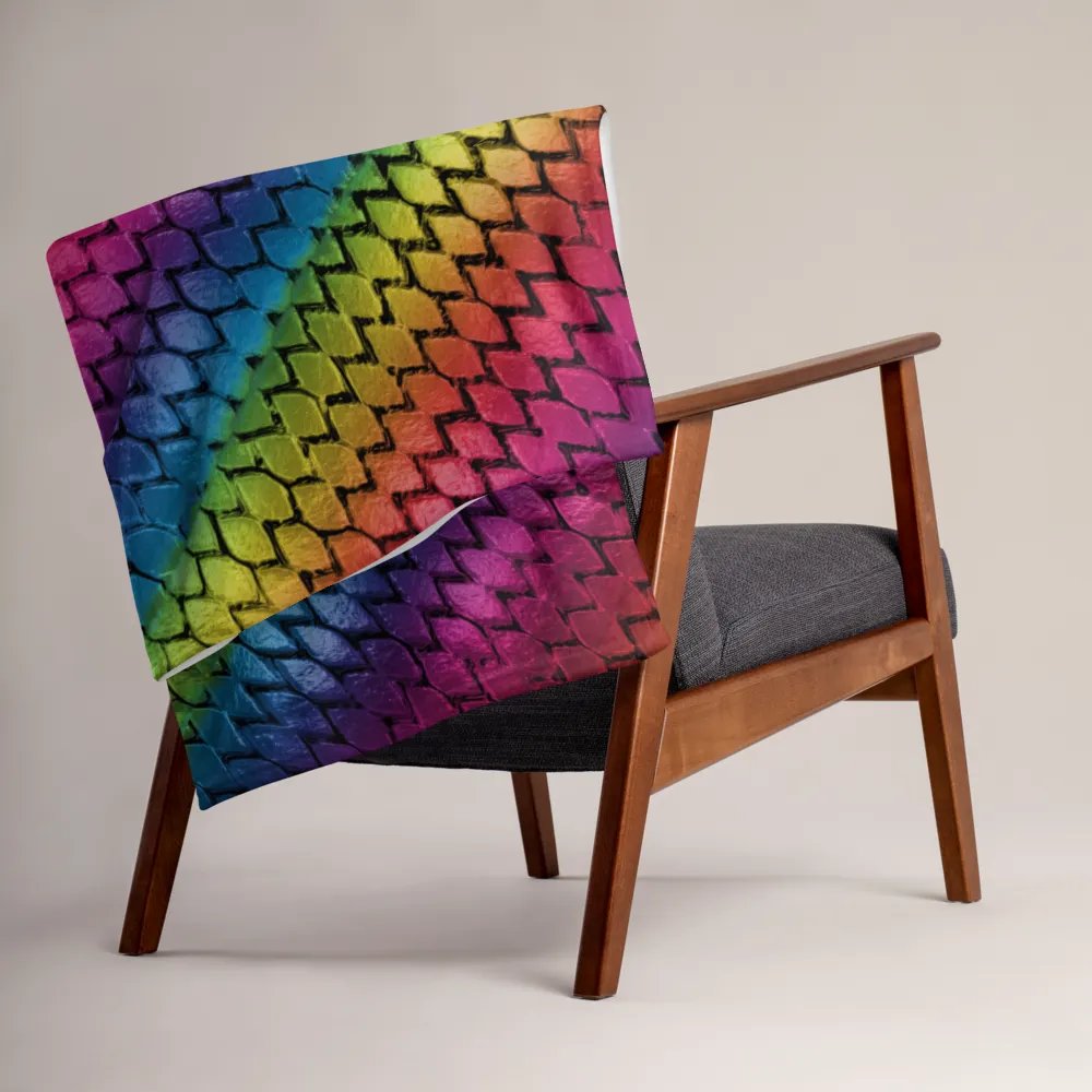 Diagonal Rainbow Dragon Scales Throw Blanket product image (3)