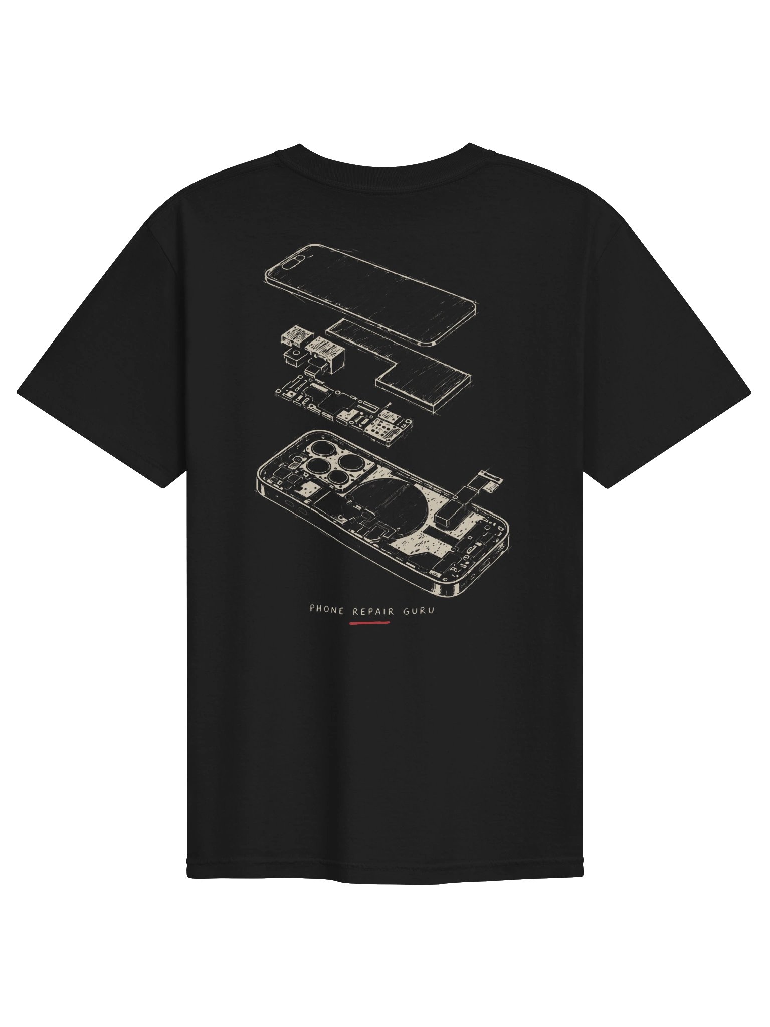 Phone teardown back print