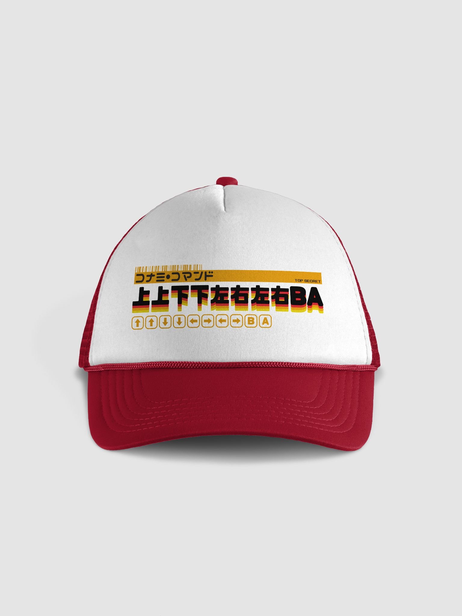 Konami Code Trucker Hat (white and red) product image (1)