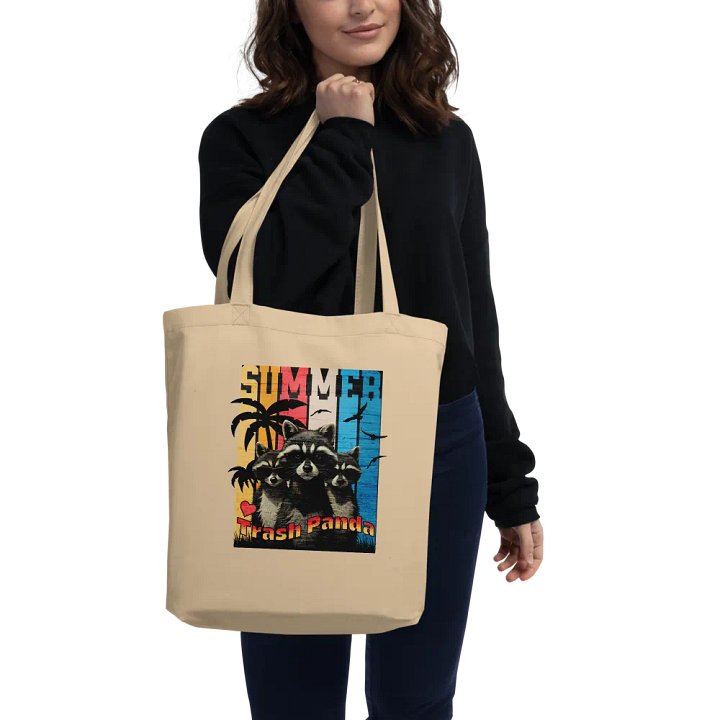 Summer Trash Panda Eco-friendly Organic Cotton Tote product image (2)
