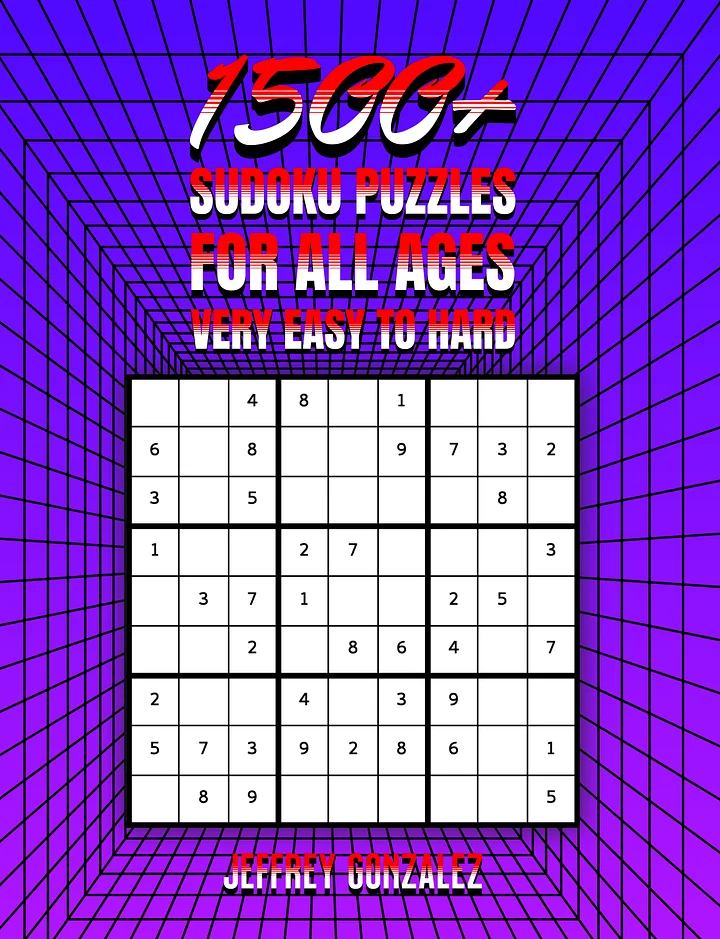 1500+ Sudoku Puzzles for All Ages: Very Easy to Hard - Printable E-Book PDF product image (1)