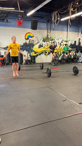 Can you do a FULL minute of double unders, straight into a FULL minute of barbell cycling???
You CAN?!?

Cool. Yeah.. us too....