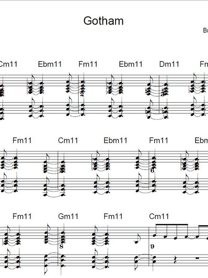Gotham - ModJazz - Piano sheet music product image (1)
