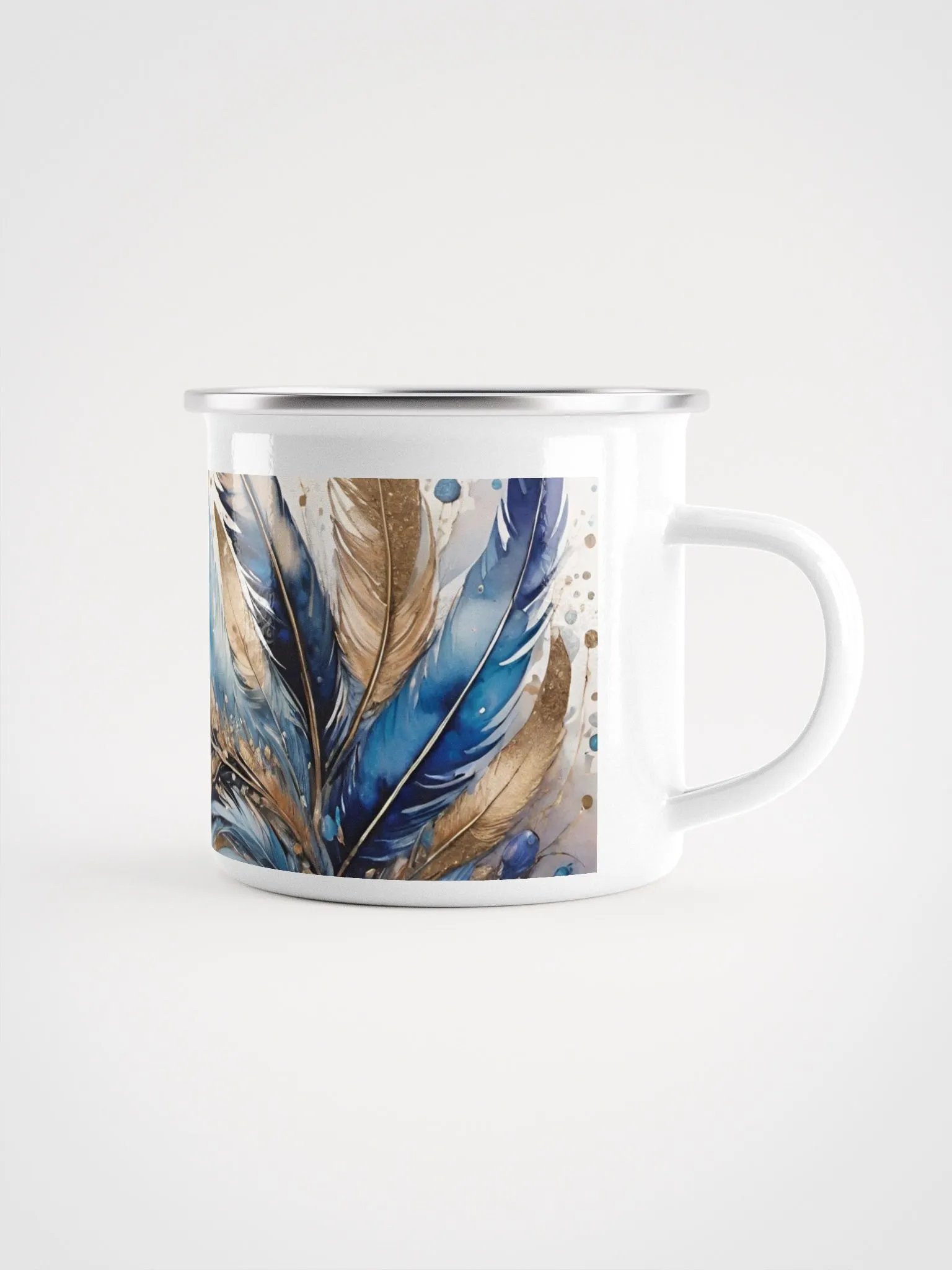 Gold Dust Feathers Enamel Mug product image (1)
