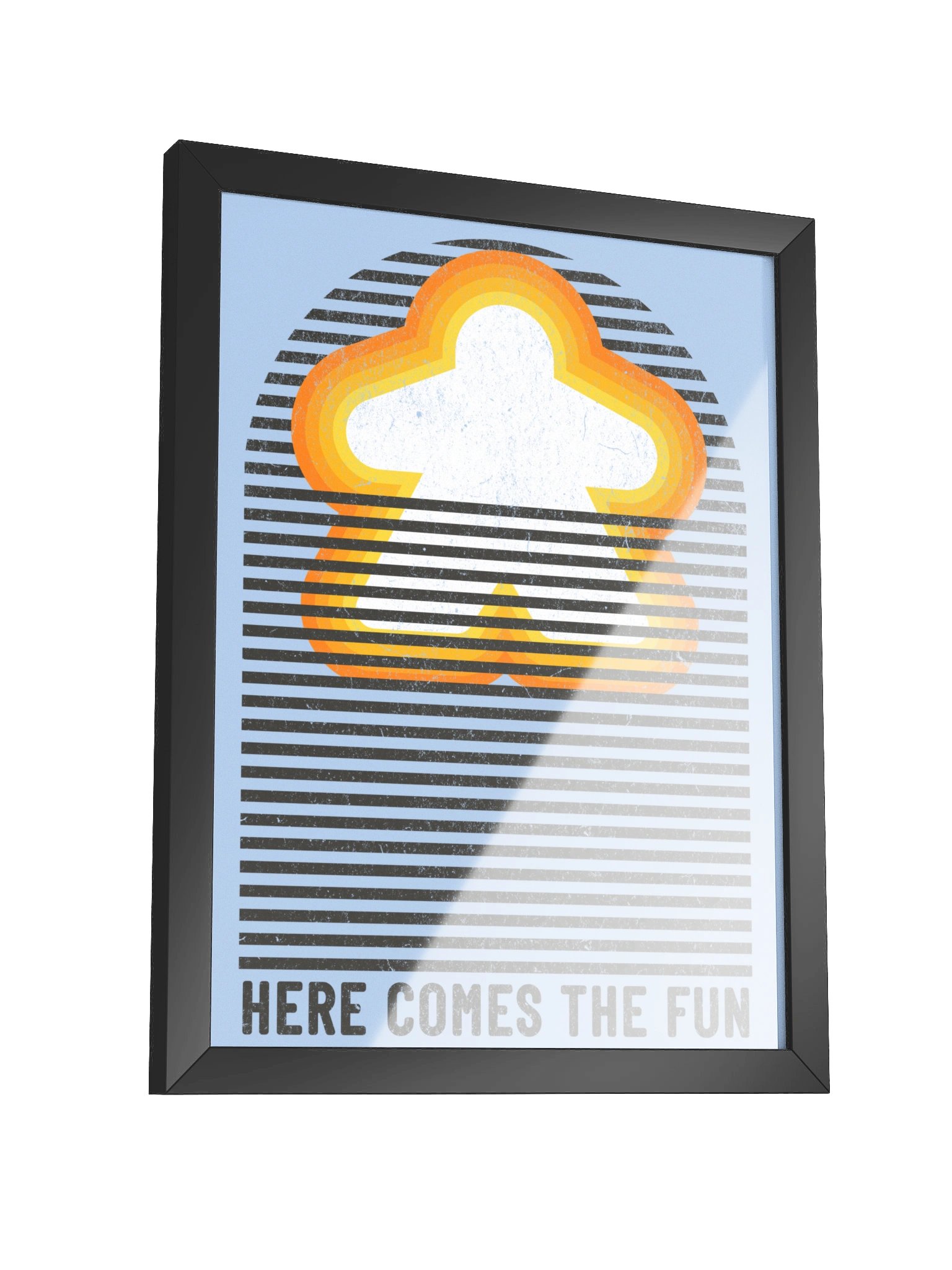 Retro Sunshine Meeple Board Game Room Poster - FRAMED product image (10)