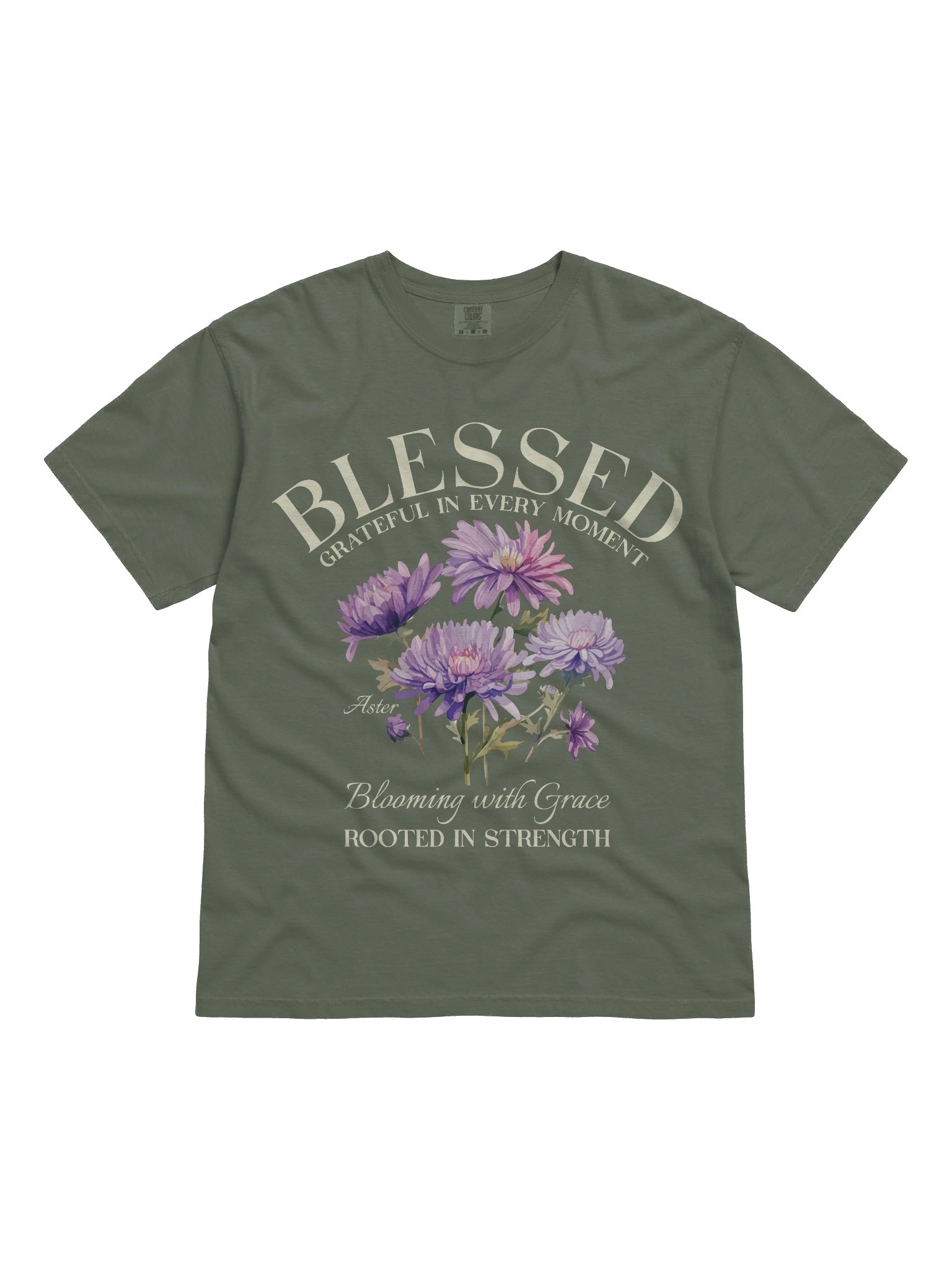 September Blessed Aster Flower Shirt – Blooming with Grace, Rooted in Strength Graphic Tee product image (4)