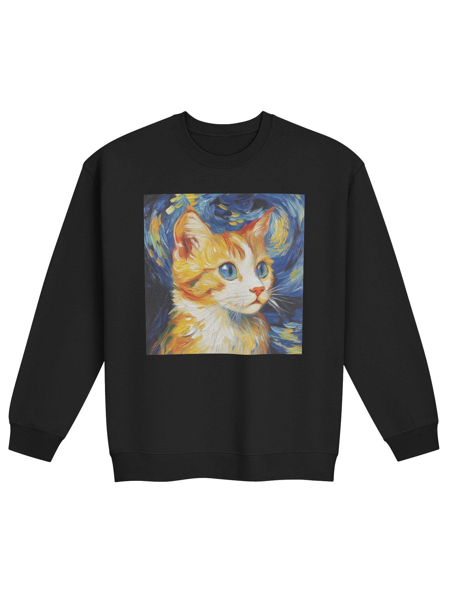 Starry Night Cat Sweatshirt product image (1)