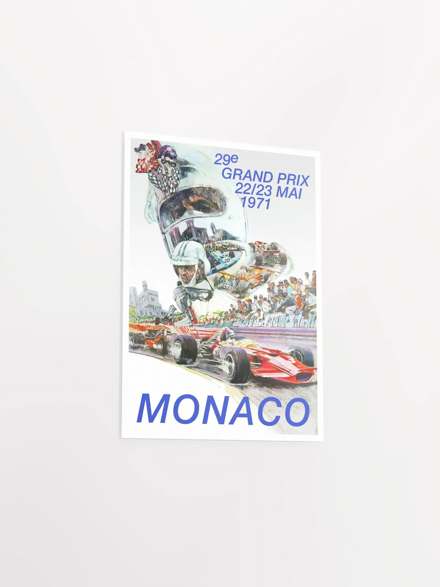Monaco Vintage F1 Grand Prix, 1971 poster — Vintage Formula 1 poster, Monaco Grand Prix poster, retro travel poster product image (8)
