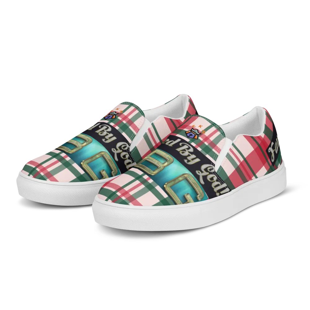 BBG Red and Green Plaid Women's Slip On product image (2)