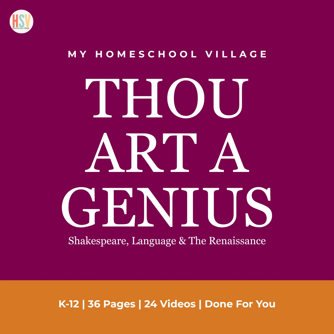 Thou Art a Genius: Shakespeare, Language & the Renaissance product image (1)
