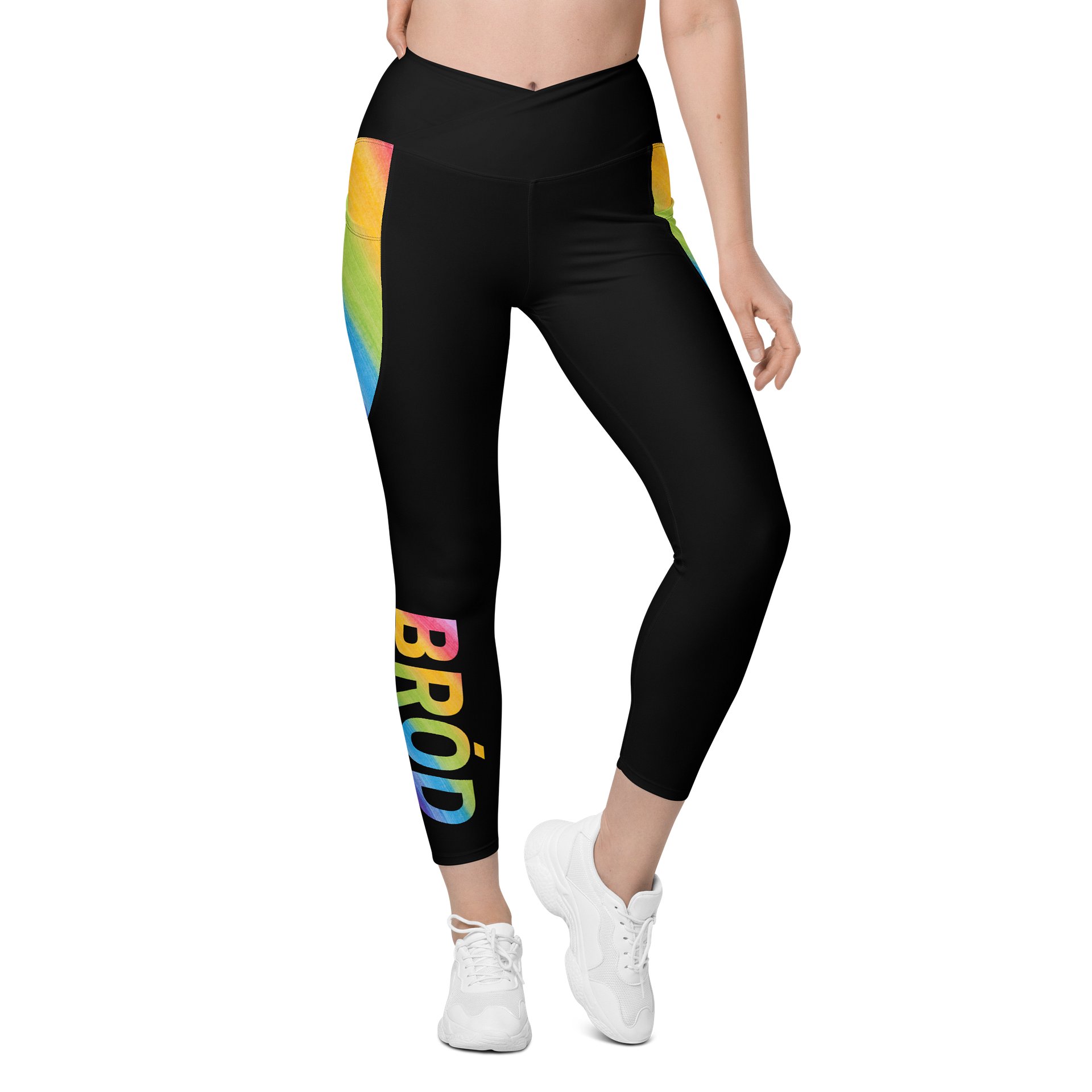 Bród Meaning Pride | Crossover Semi Compression Workout Leggings with Pockets & Sun protection product image (1)