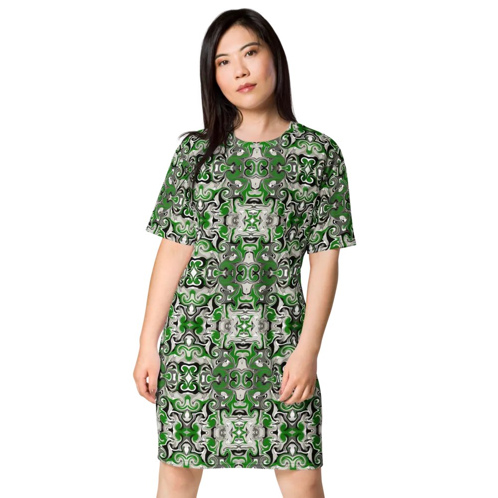 Green Baroque T-Shirt Dress product image (2)