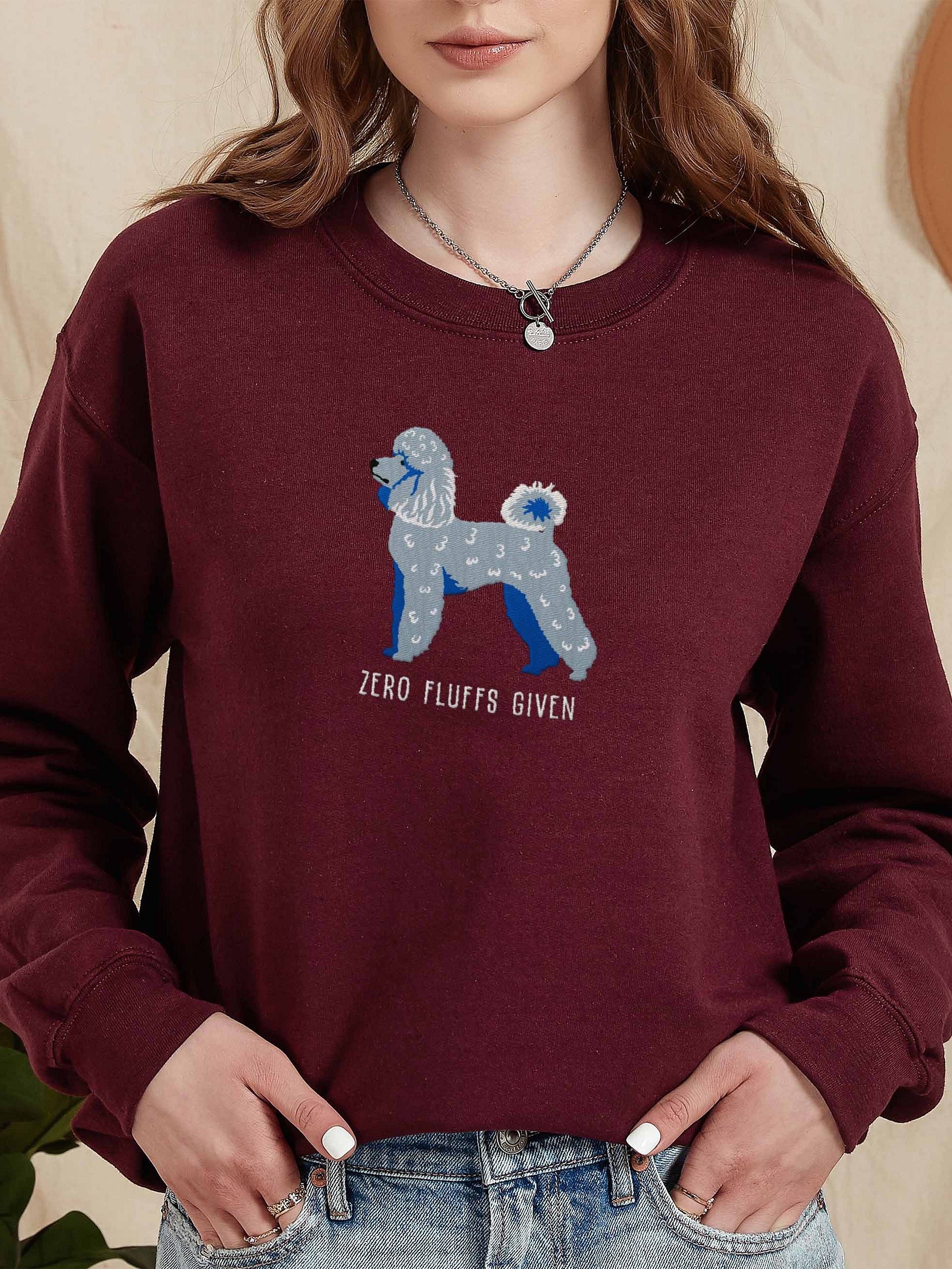 Zero Fluffs Given Sweatshirt (Embroidered) of a Mini Poodle(Blue) product image (2)