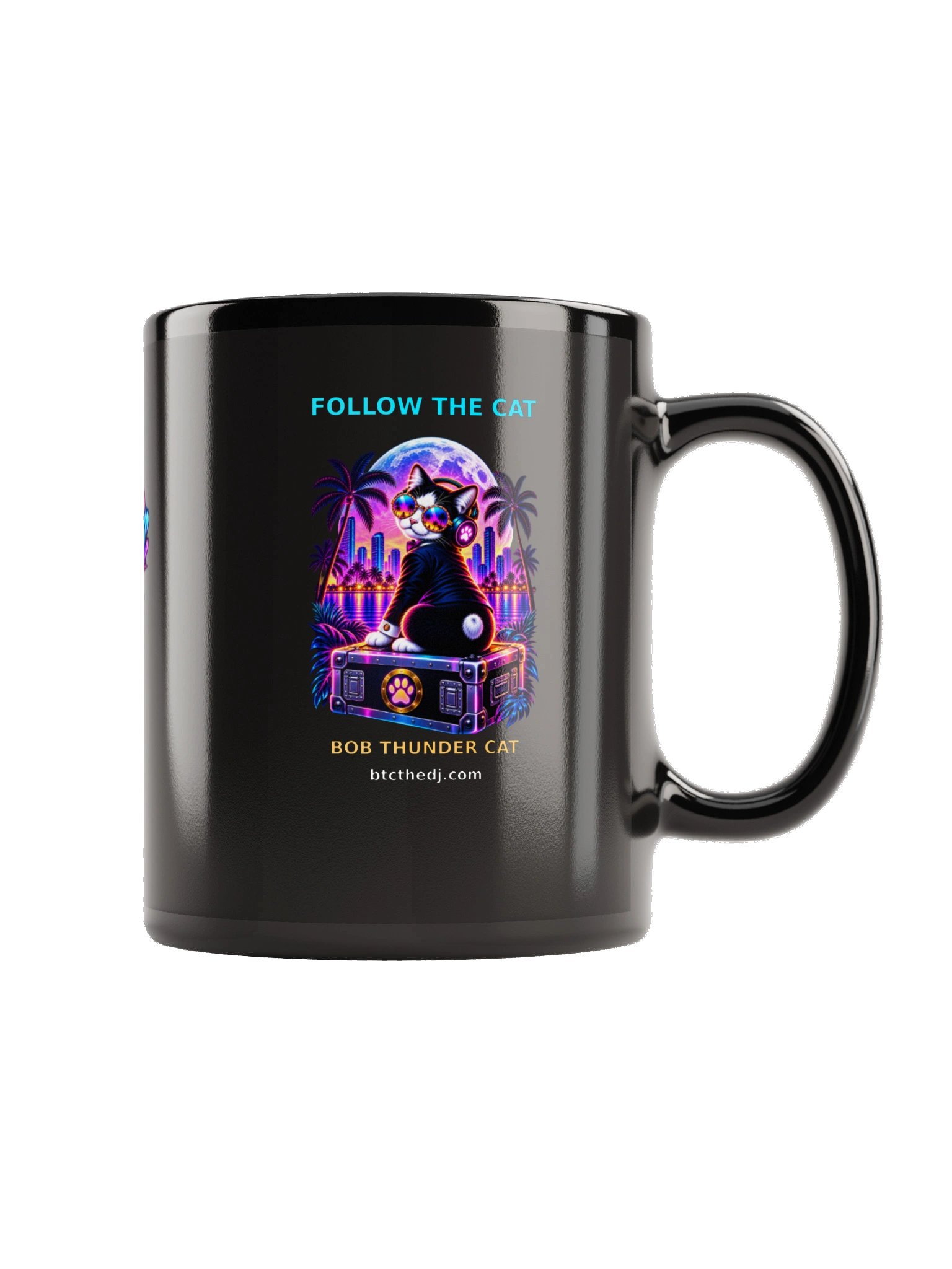 DJ BTC – Bob Thunder Cat Neon Nights Mug product image (5)