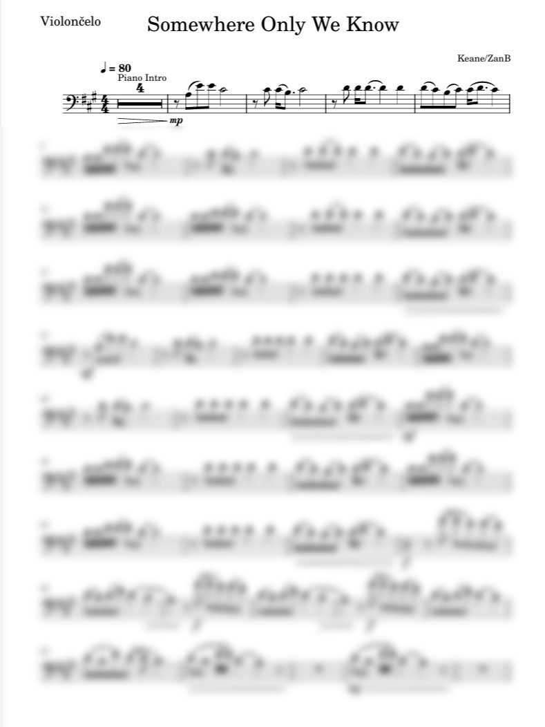 Keane - Somewhere Only We Know (Cello Solo) product image (1)