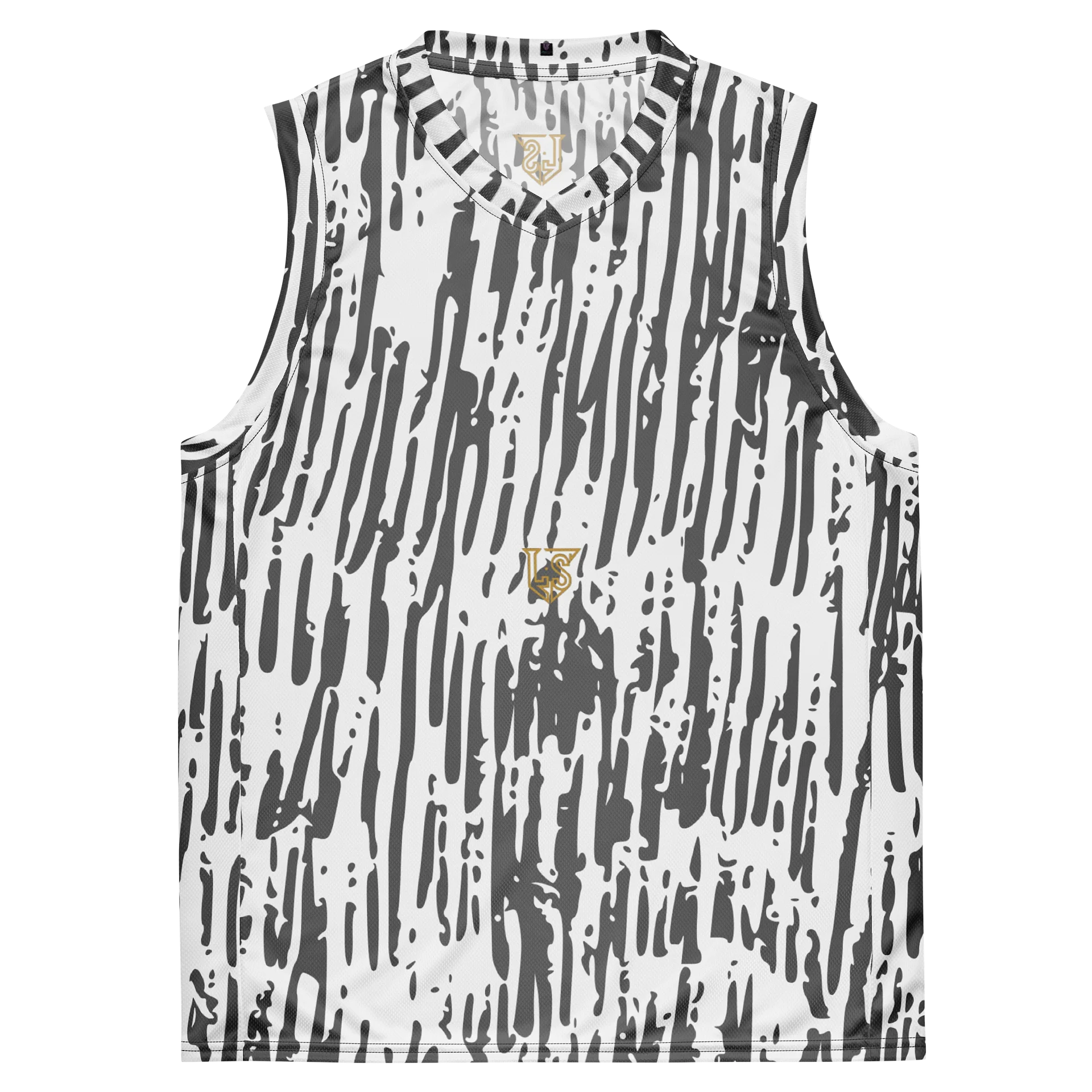 No Cap - White w/Black Strokes Sleeveless Pattern Design product image (2)