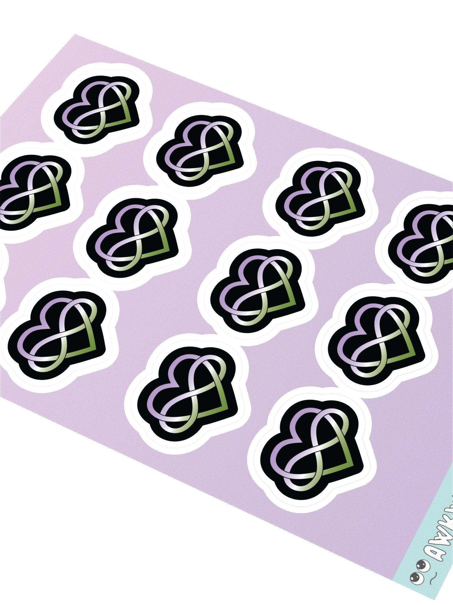 Genderqueer Pride Gradient Polyamory Infinity Heart Sticker Sheet product image (2)